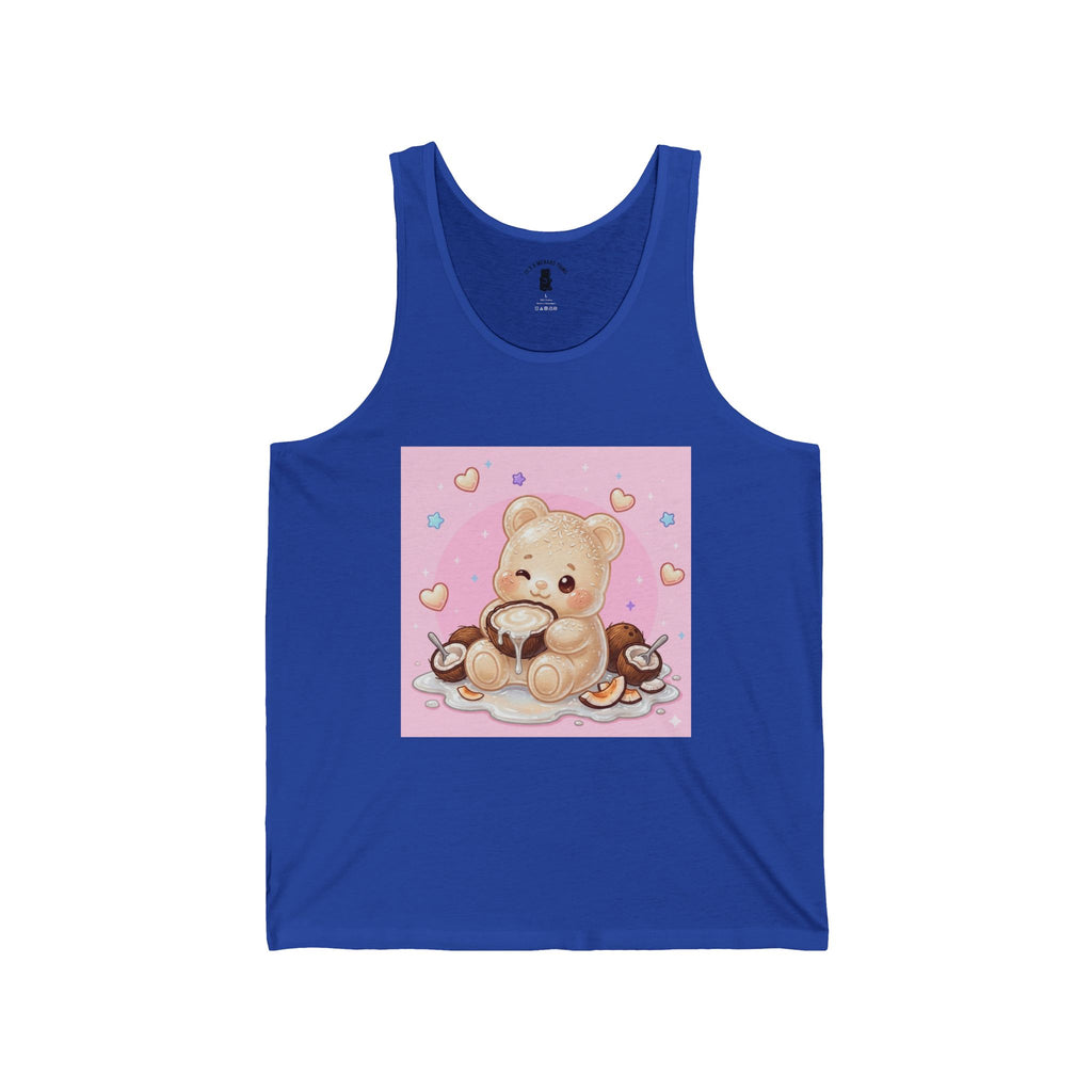 Coconut Milk, White Husk Gooey Gummy Bear — Kawaii Design Tank Top
