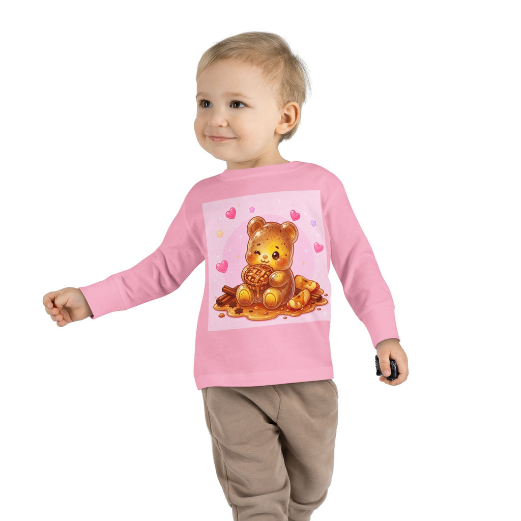 Cinnamon Sweet Fresh Apple Pie, Oozy Bear Gummy Friend- Kids Long Sleeve Shirt