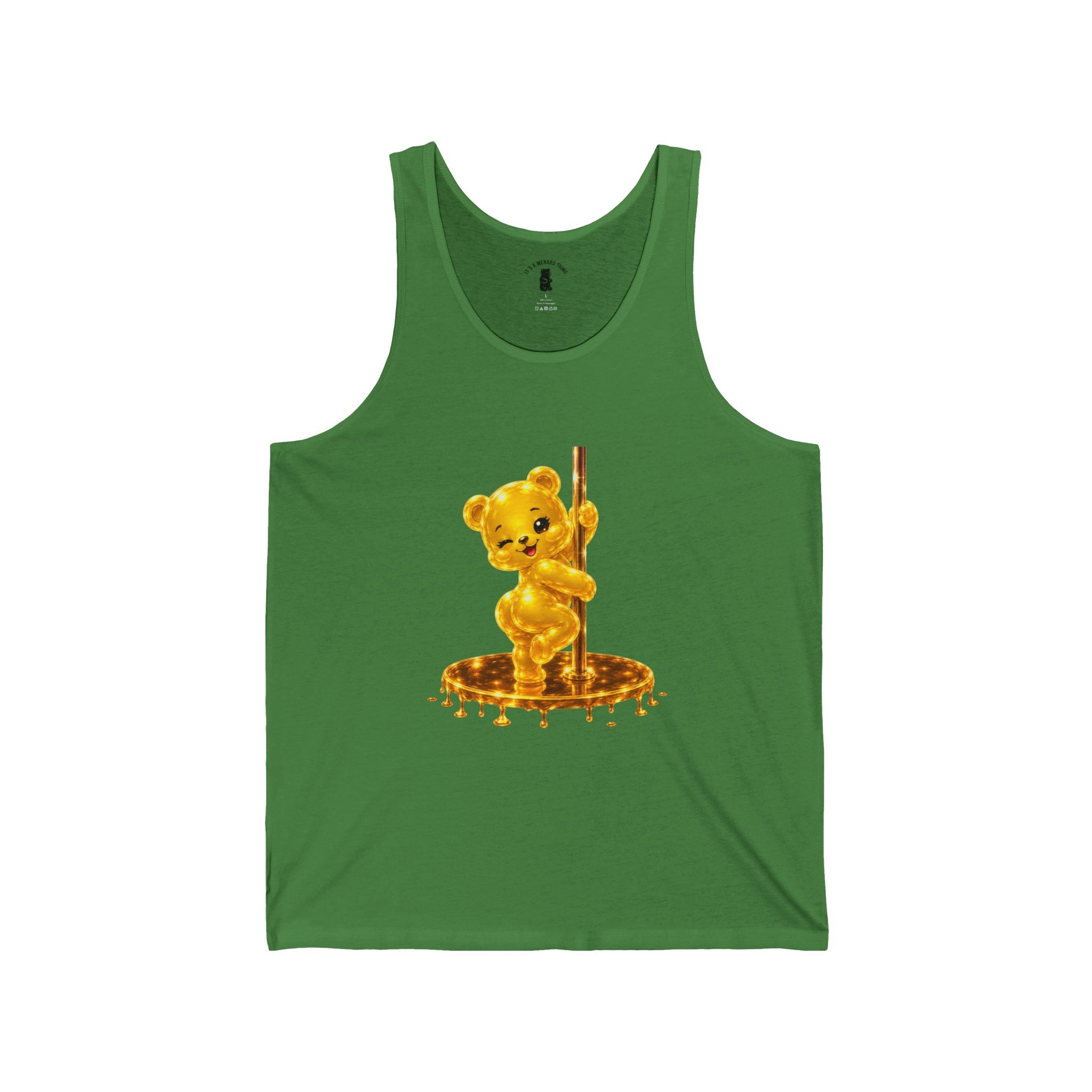 Gold Oozy Bear Pole Dancing Special Addition- Graphic Tank Top (Adults Only!)