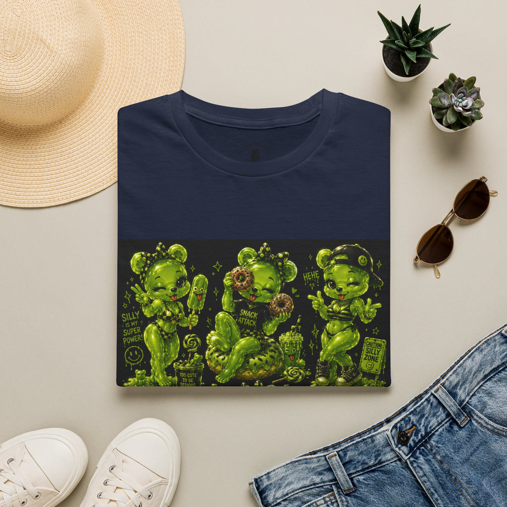 Lime Green Retro Oozy Bear Babe, Beach Pin Up- Adult Graphic Shirt (18+)