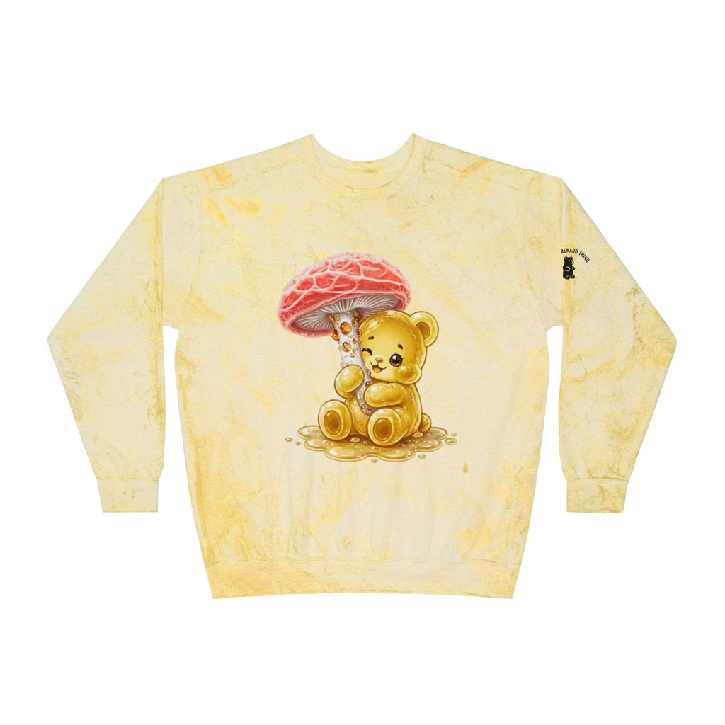 Special Orange Drippy Mushroom, Golden Gooey Gummy Bear — Cute Graphic Sweatshirt