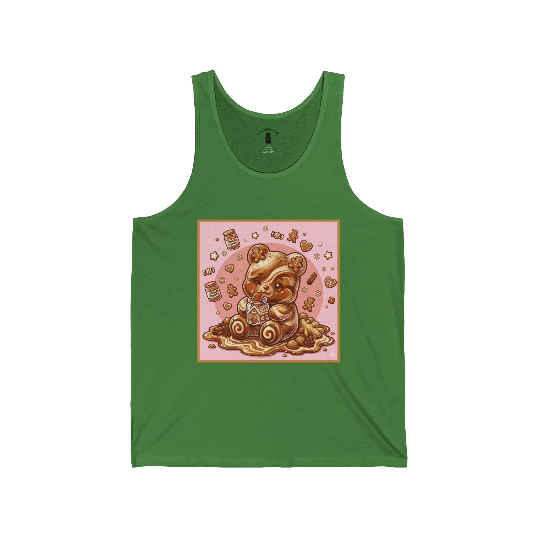 Gingerbread Frosted Cookie, Gooey Gummy Bear — Kawaii Graphic Tank Top