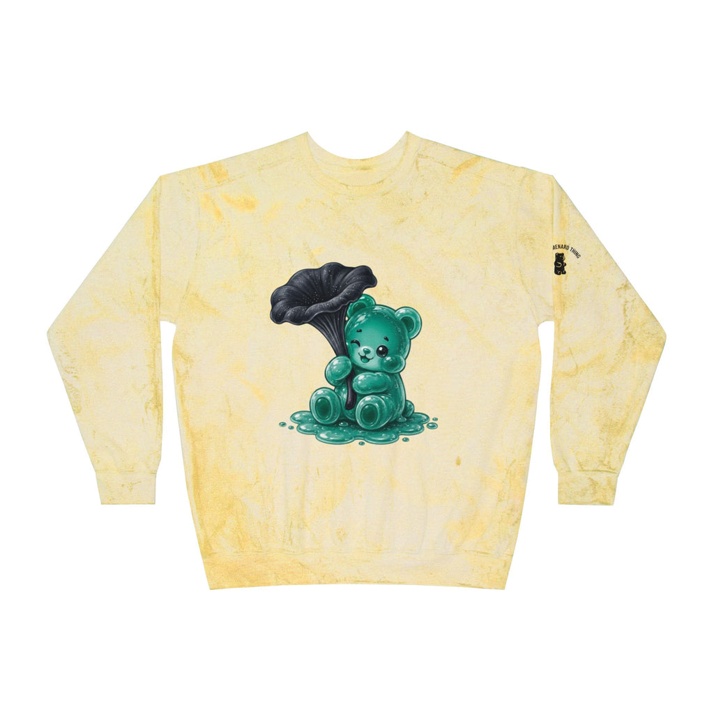 Black Trumpet Mushroom, Pretty Teal Gooey Gummy Bear-Kawaii Graphic Sweatshirt