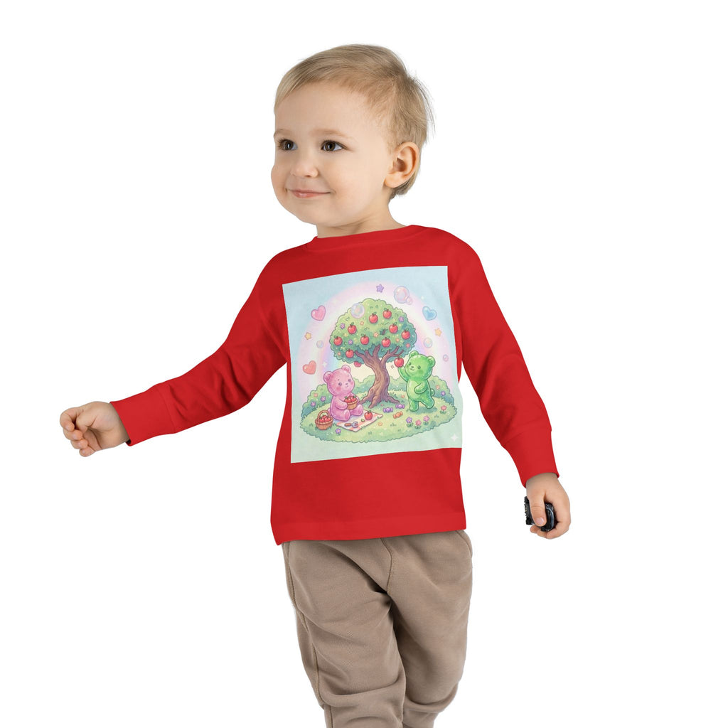 Beautiful Day For Apple Picking, Oozy Bear Gummy Friends Hang Out- Graphic Long Sleeve Shirt