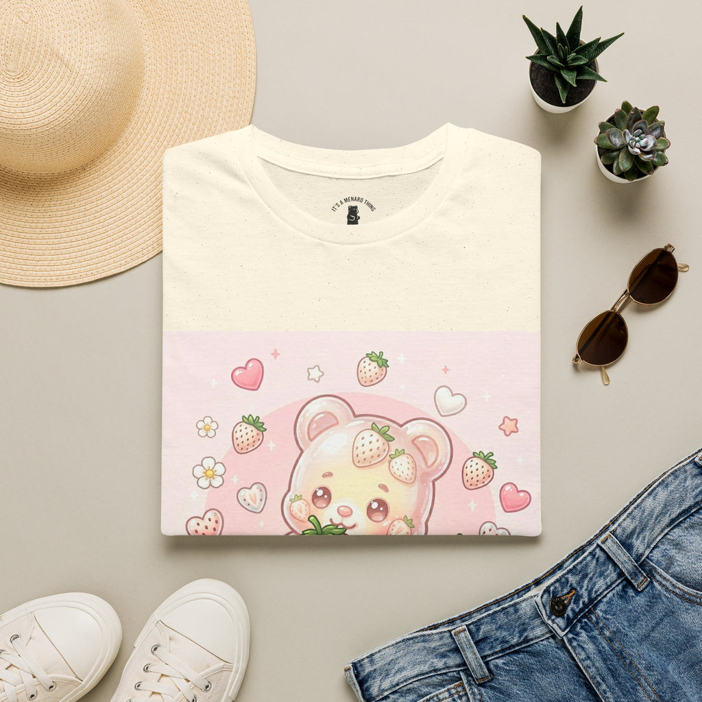 Exotic White Strawberry Oozy Bear Friend — Kawaii Fruit Design