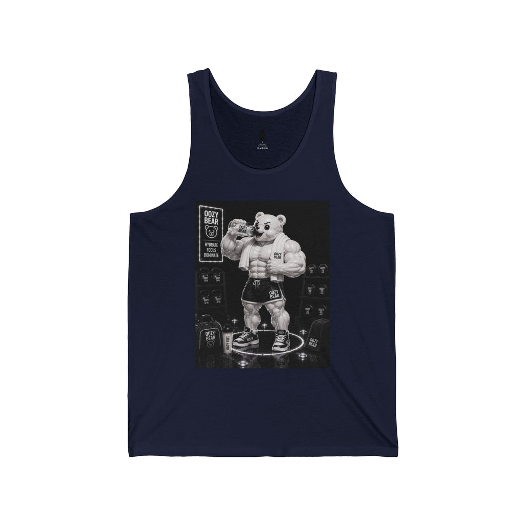 Rehydration Time, White Oozy Buff Bear Gummy Gym Addition- Adult Graphic Tank Top