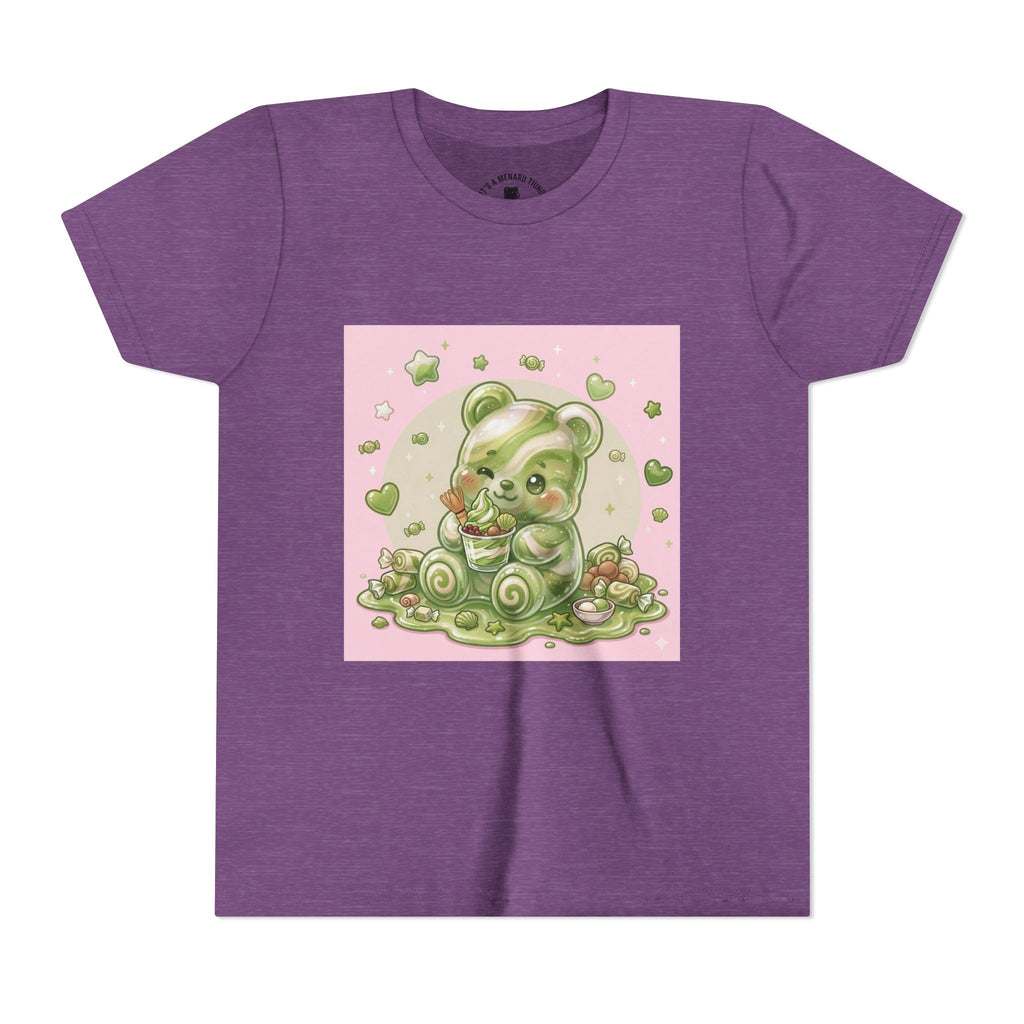 Matcha and Cream Gooey Gummy Bear Graphic Youth T-Shirt