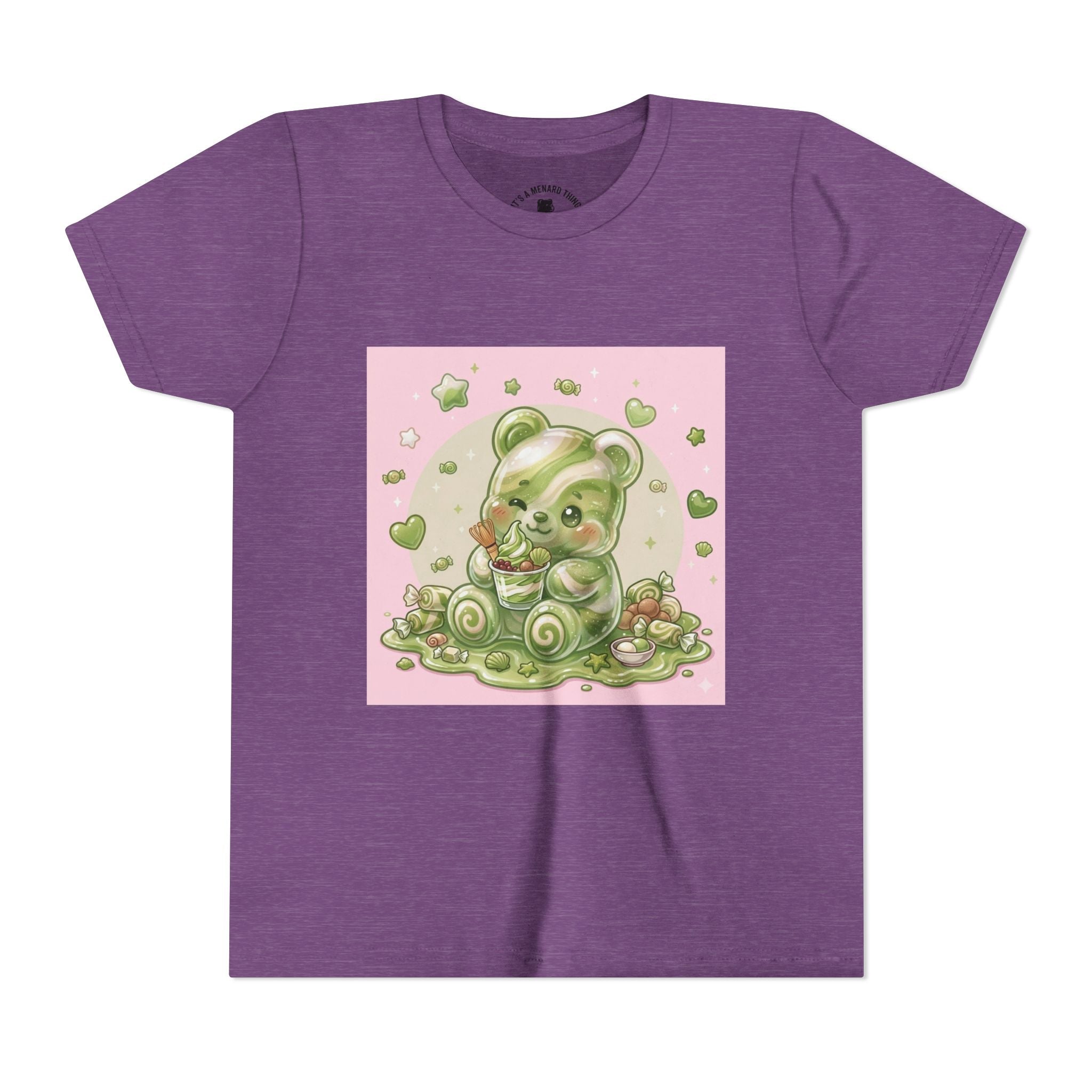 Matcha and Cream Gooey Gummy Bear Graphic Youth T-Shirt
