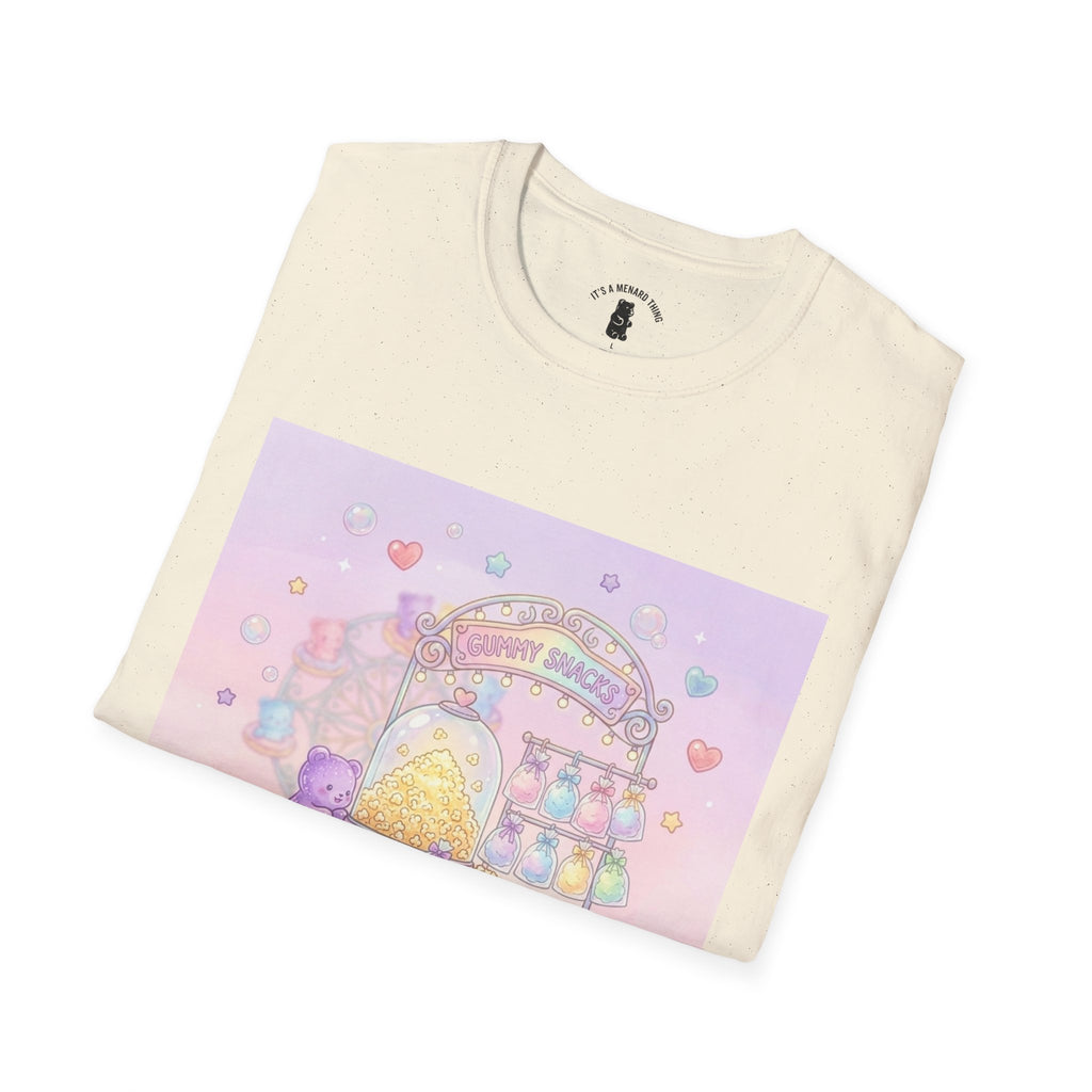 Carnival Snack Cart, Sharing with Friends Gooey Gummy Bears — Whimsical Graphic T-Shirt