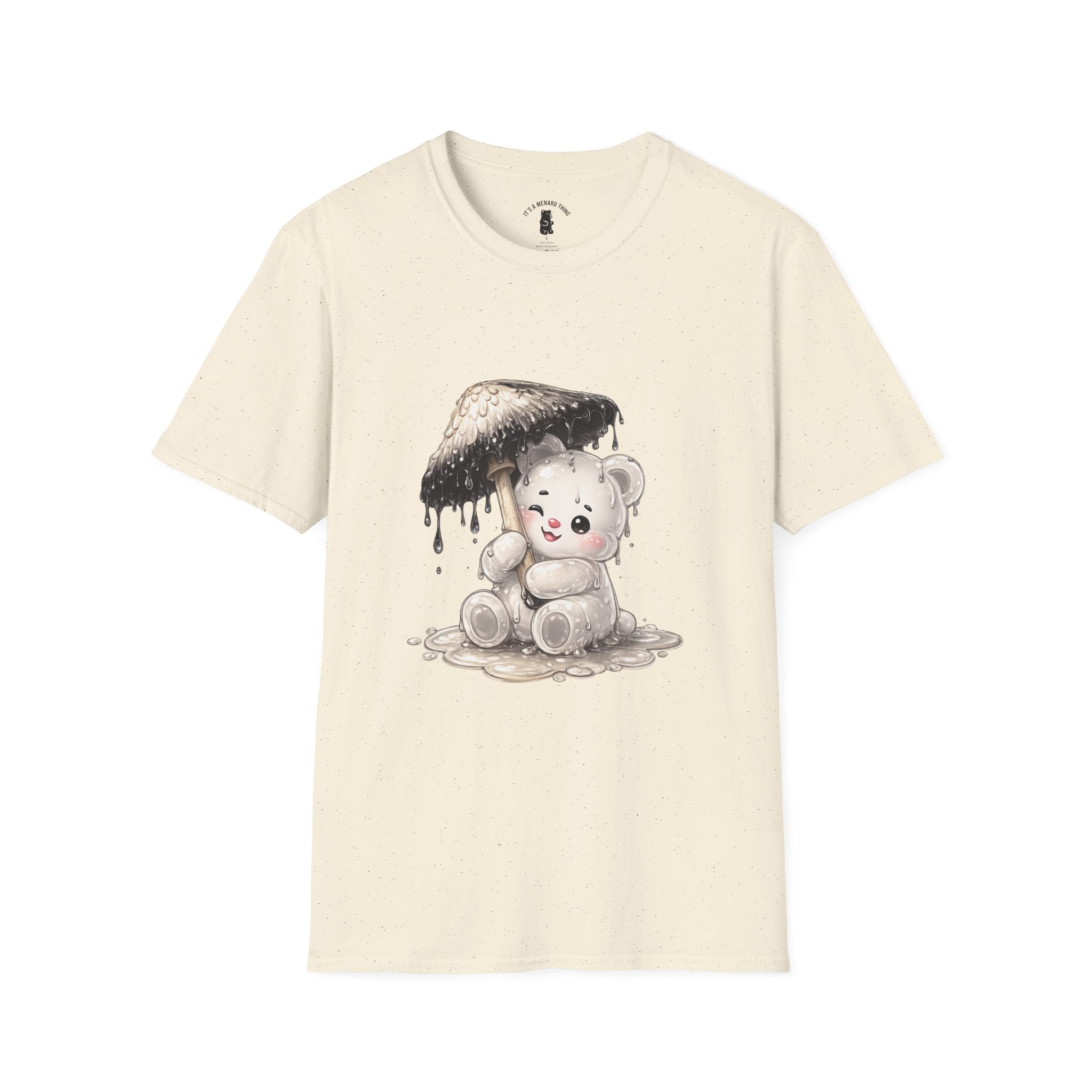 Ink Cap Mushroom Umbrella Special White Oozy Bears Friend- Graphic Shirt