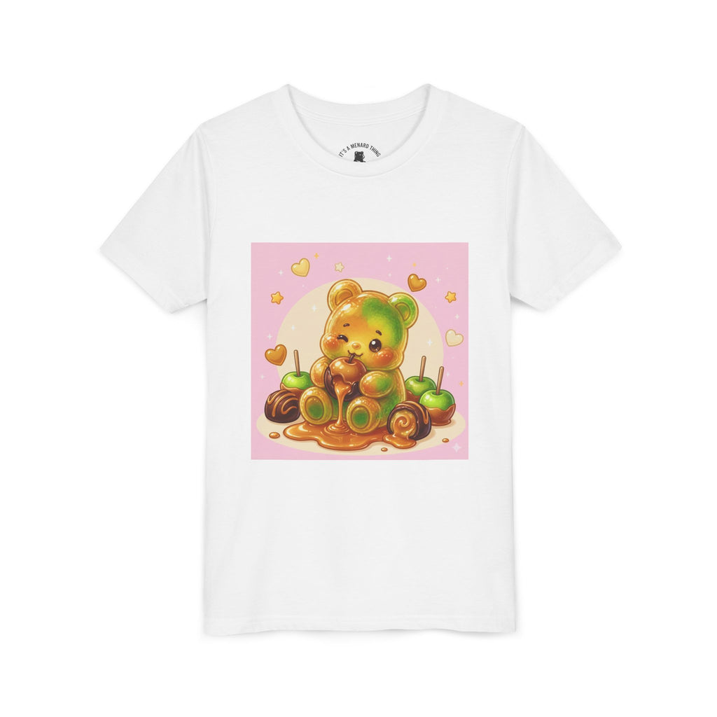 Caramel Apple Gooey Gummy Bear Graphic Kids T-Shirt