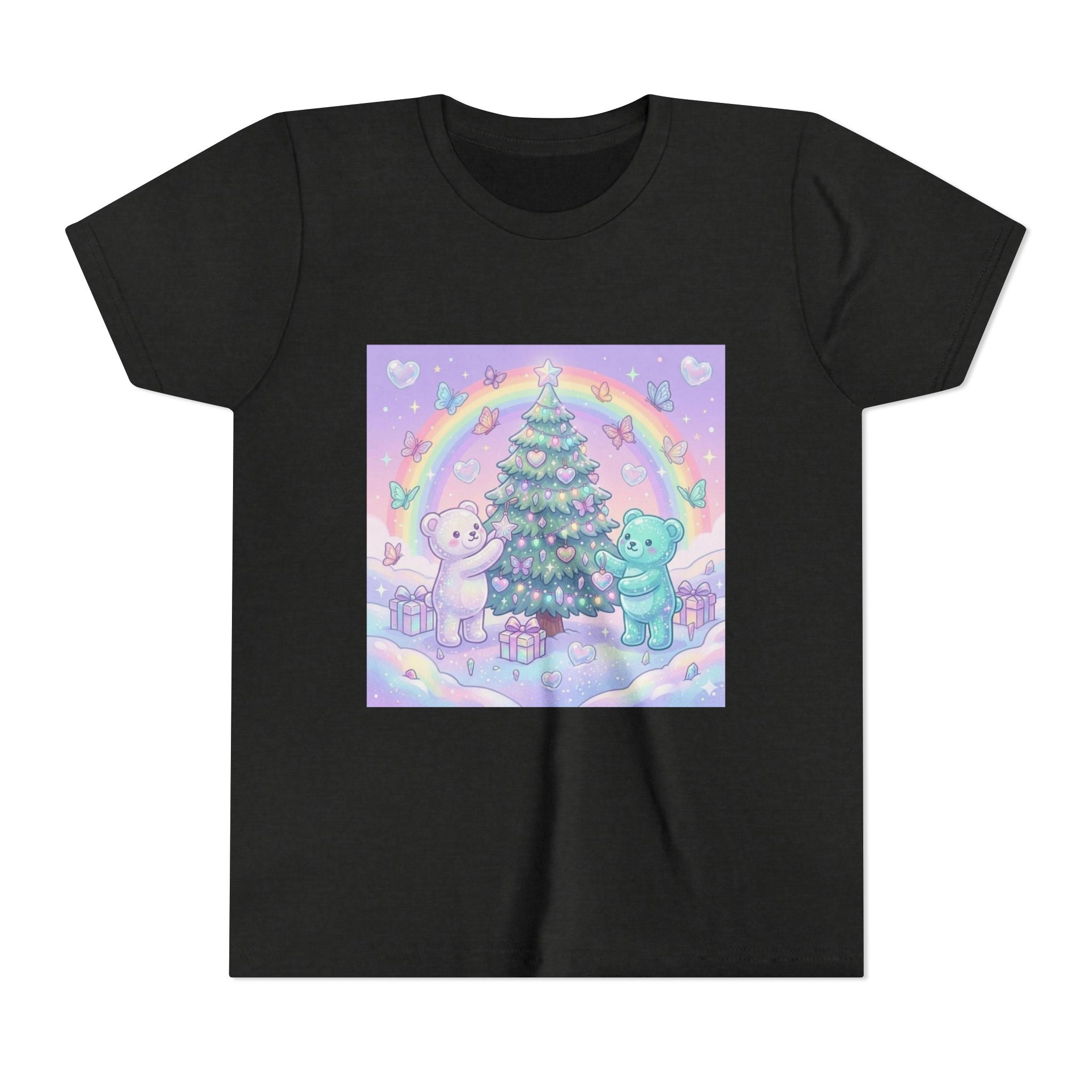 Gooey Gummy Bears Decorating Christmas Tree with Rainbow | Holiday Youth Shirt