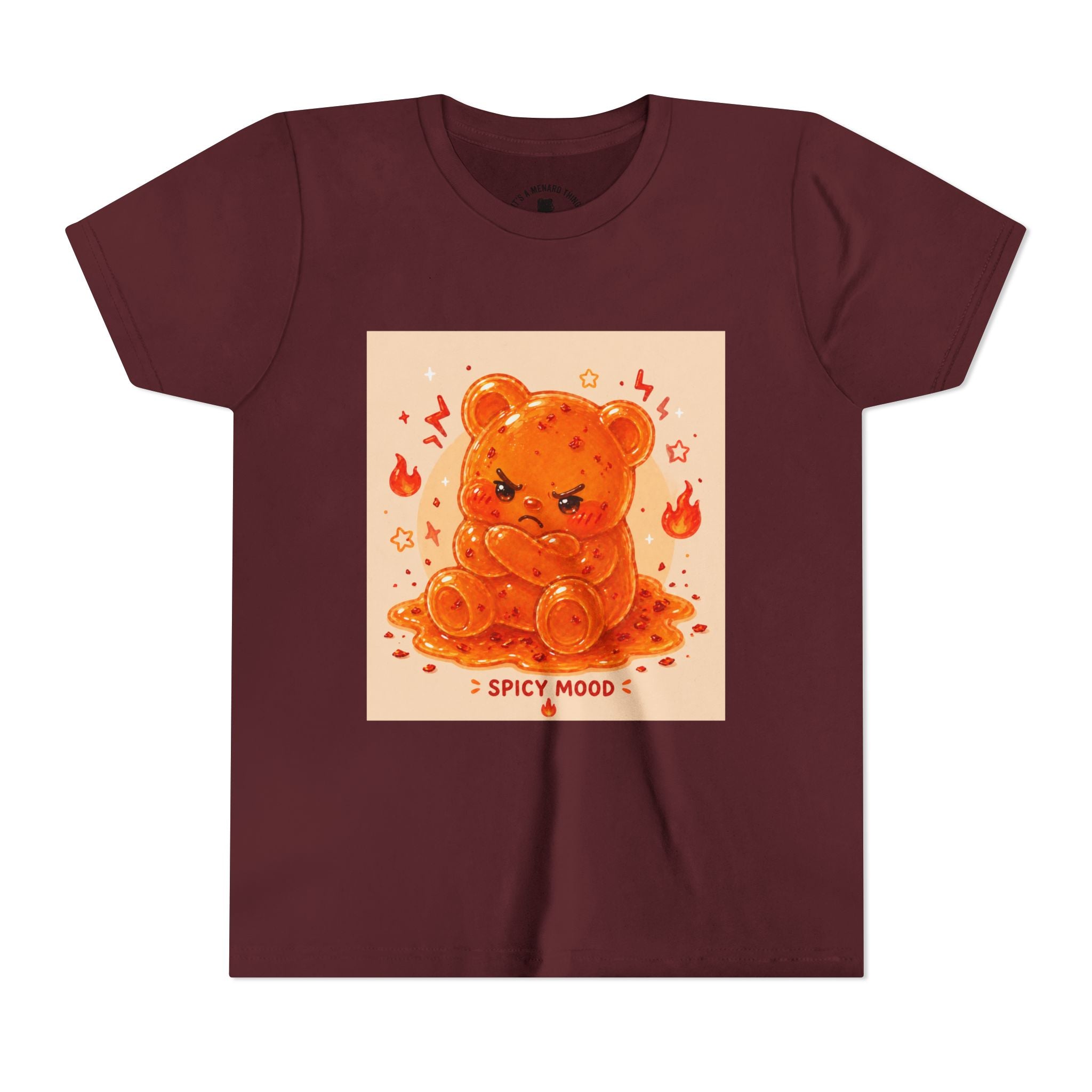 Spicy Mood Tangy Orange Gooey Gummy Bear - Angry Kawaii Bear Graphic