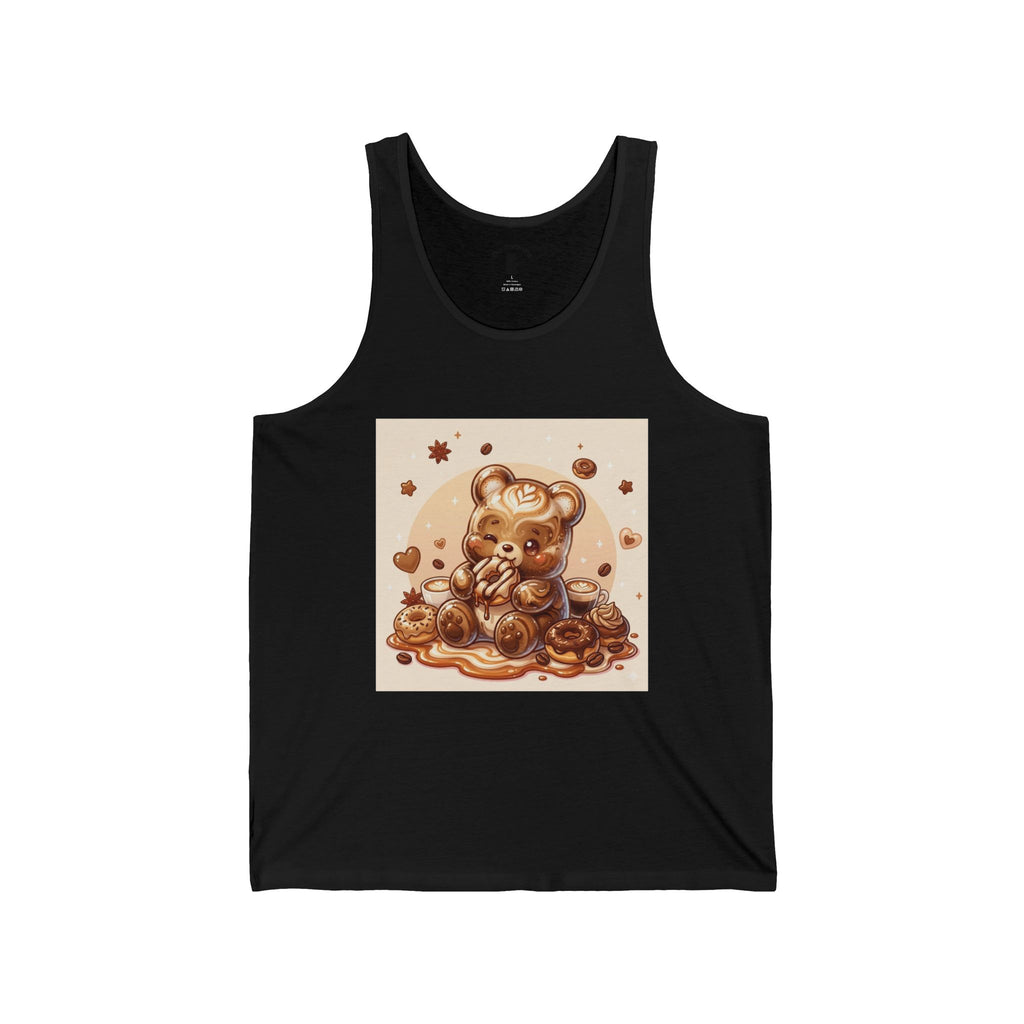 Chocolate Donuts & Espresso Coffee Swirl Gooey Gummy Bear — Cute Graphic Tank Top