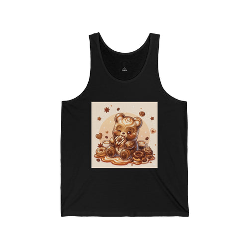Chocolate Donuts & Espresso Coffee Swirl Gooey Gummy Bear — Cute Graphic Tank Top