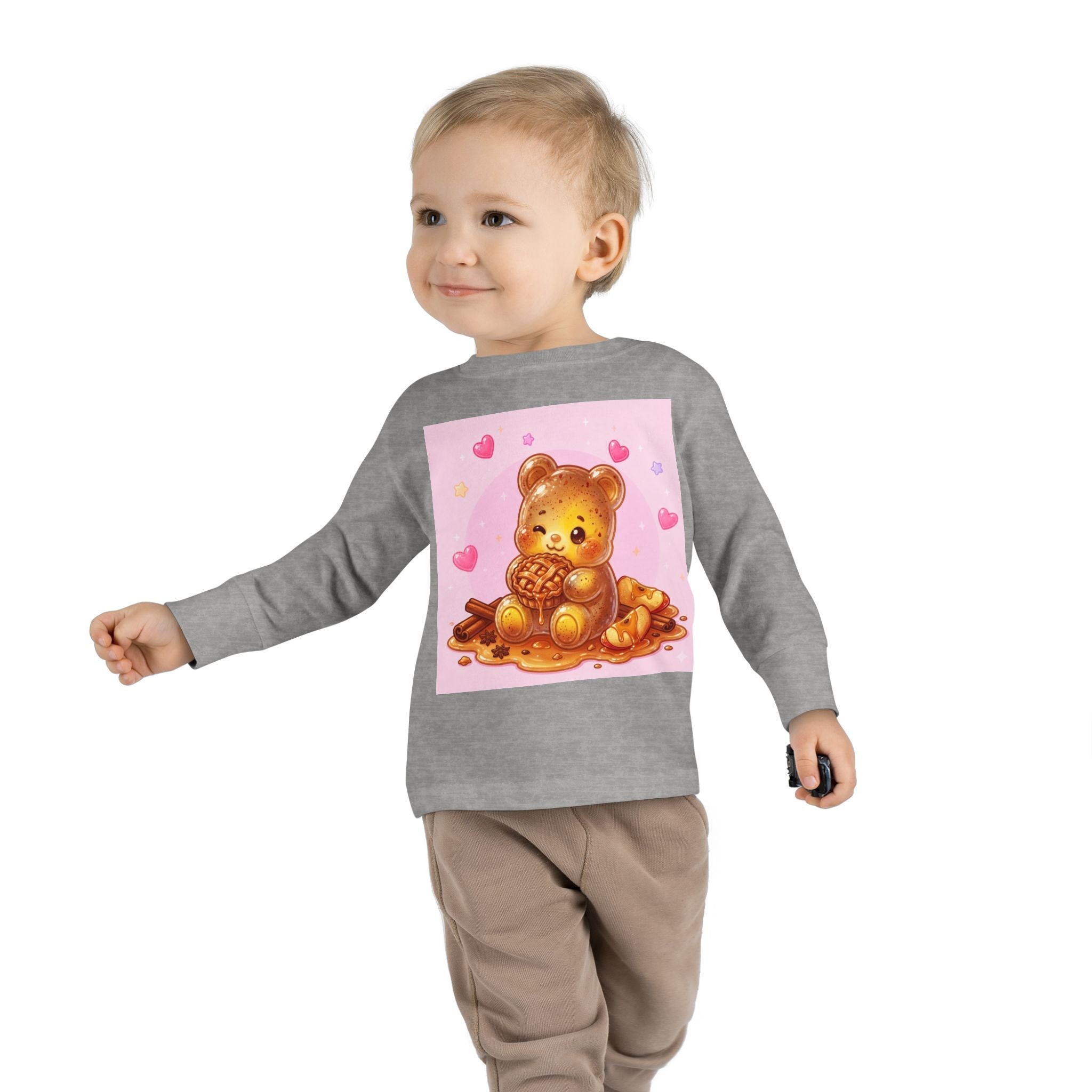 Cinnamon Sweet Fresh Apple Pie, Oozy Bear Gummy Friend- Kids Long Sleeve Shirt