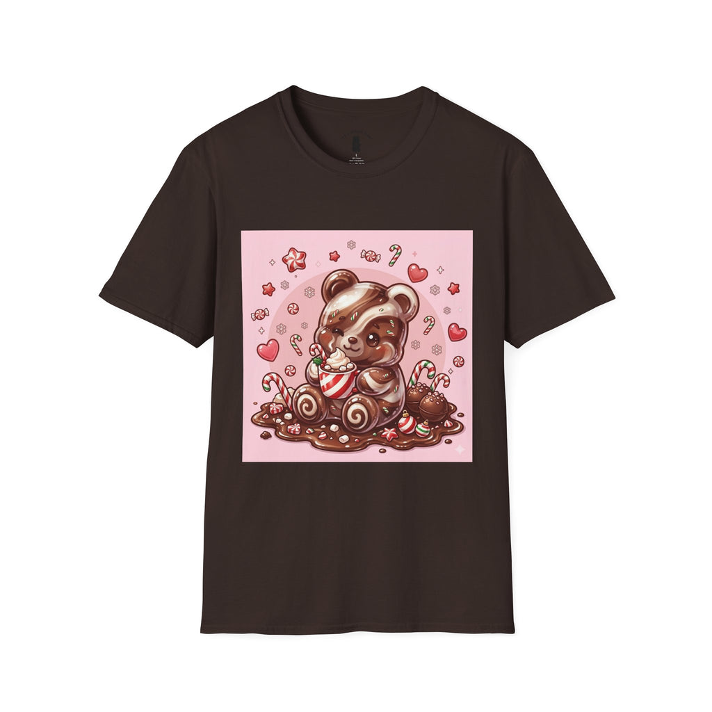 Cute Hot Chocolate and Peppermint stick Gooey Gummy Bear — Kawaii Graphic Tee