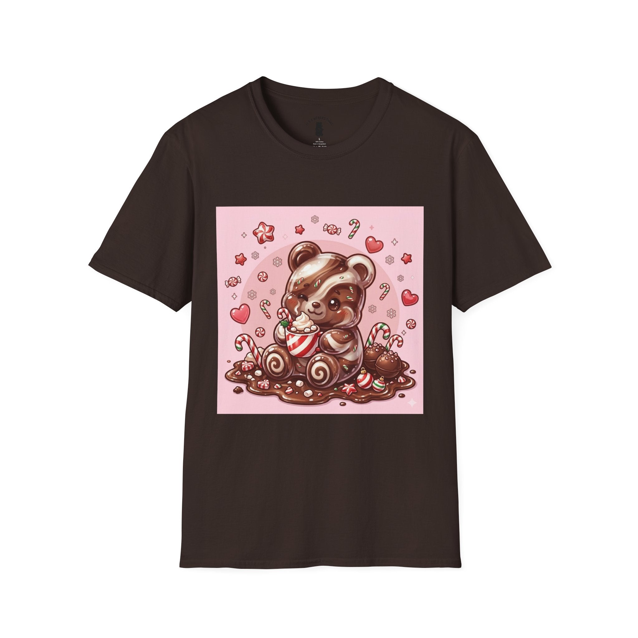 Cute Hot Chocolate and Peppermint stick Gooey Gummy Bear — Kawaii Graphic Tee