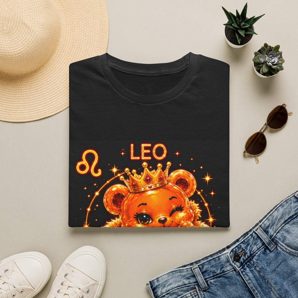 Leo Zodiac Crowned Oozy Bear Friend Astrology- Graphic Shirt