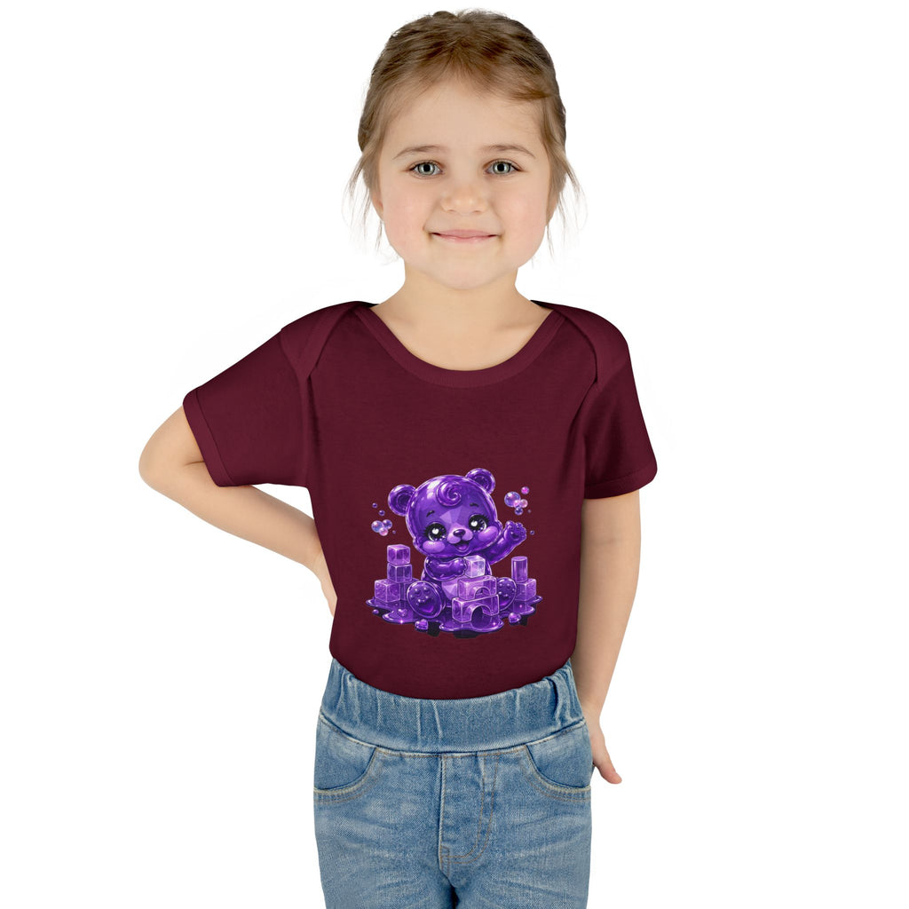 Play Time, Purple Crystal Baby Oozy Bear Gummy Cutie Addition- Graphic Onesie