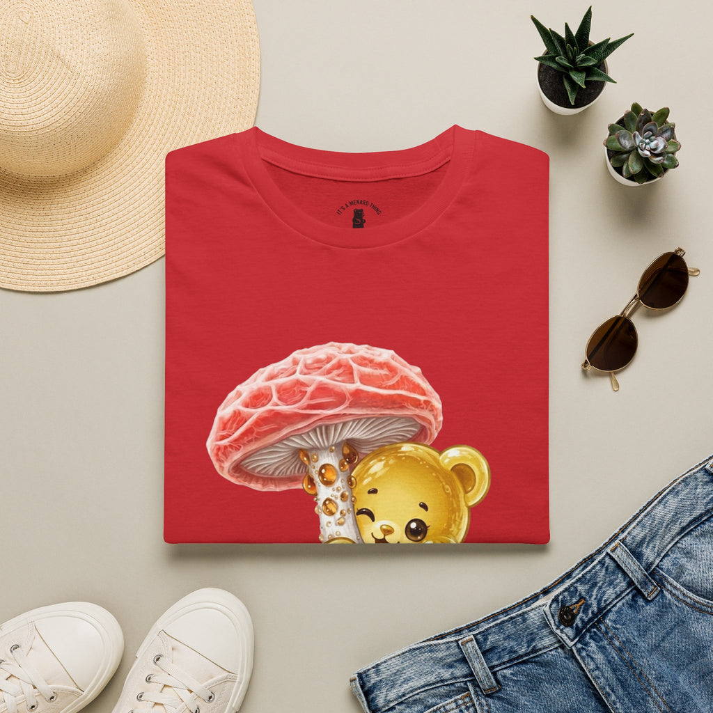 Sticky Strange Orange Mushroom, Yellow Oozy Bear Gummy- Graphic shirt