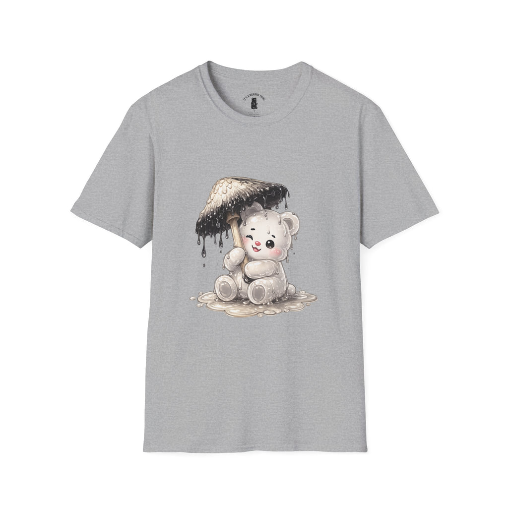 Ink Cap Mushroom Umbrella Special White Oozy Bears Friend- Graphic Shirt