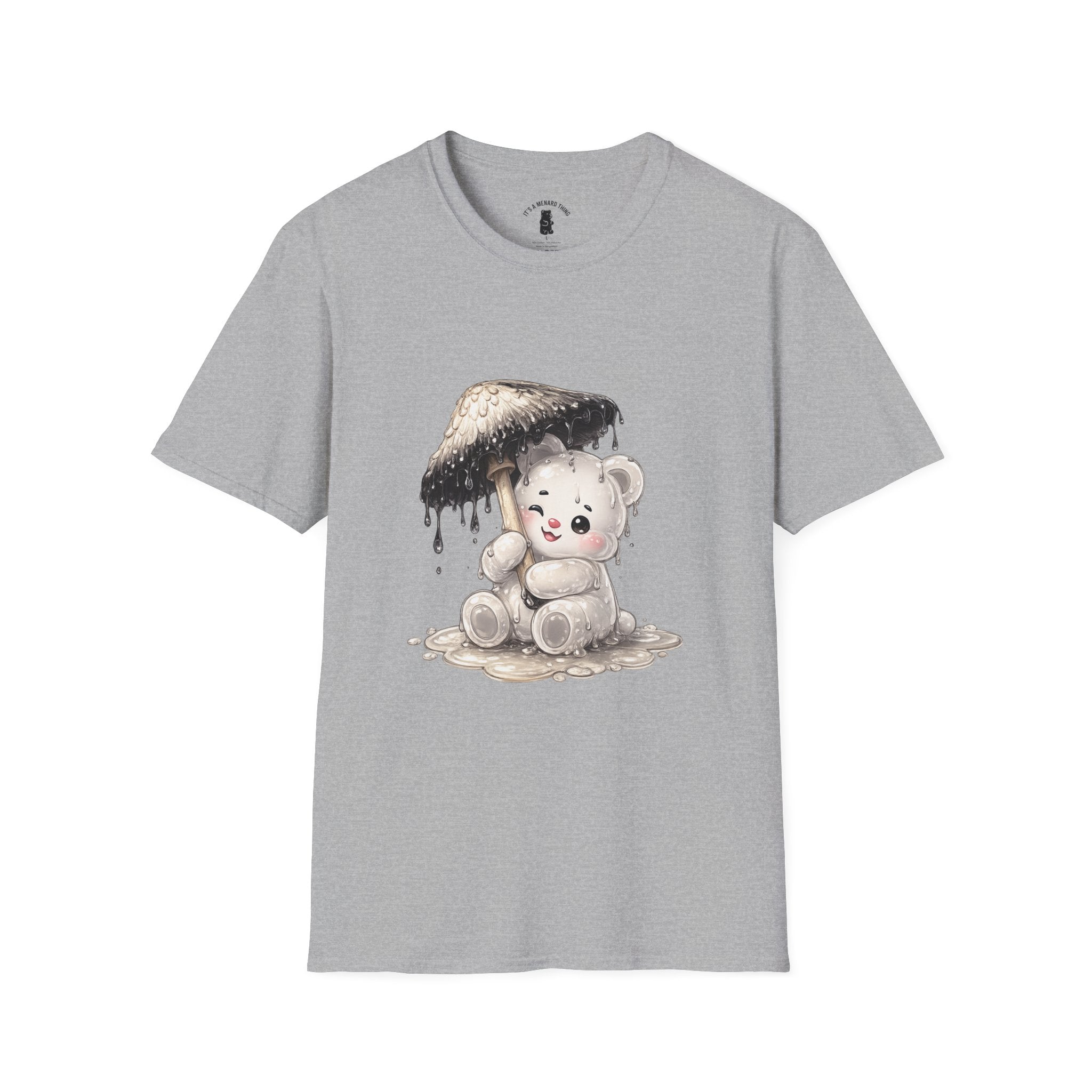 Ink Cap Mushroom Umbrella Special White Oozy Bears Friend- Graphic Shirt