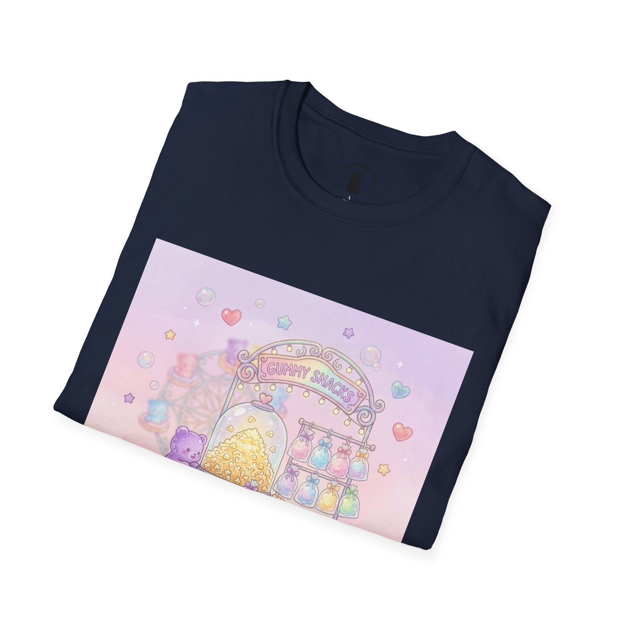 Carnival Snack Cart, Sharing with Friends Gooey Gummy Bears — Whimsical Graphic T-Shirt