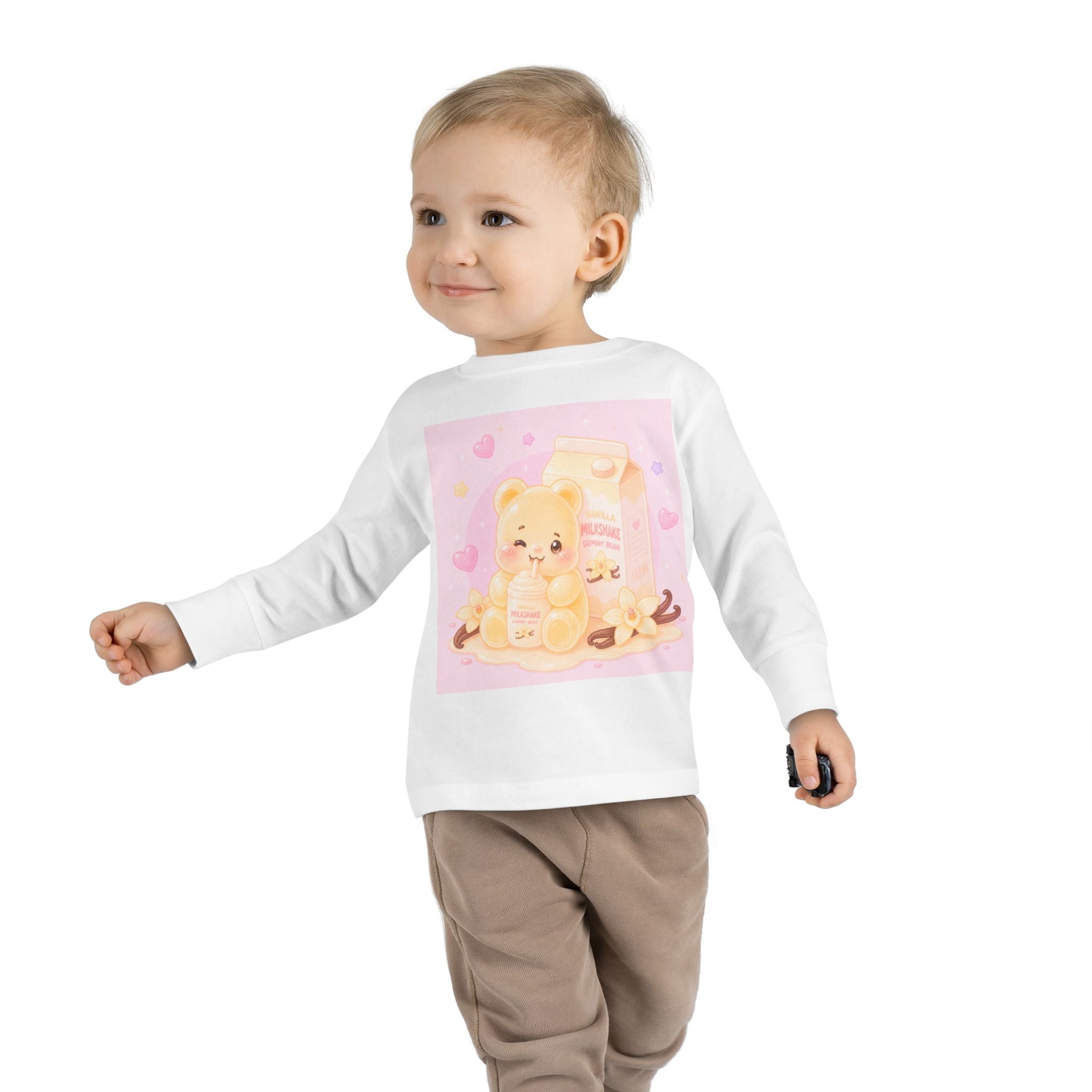 Vanilla Milkshake Oozy Bear Friend- Graphic Long Sleeve Shirt