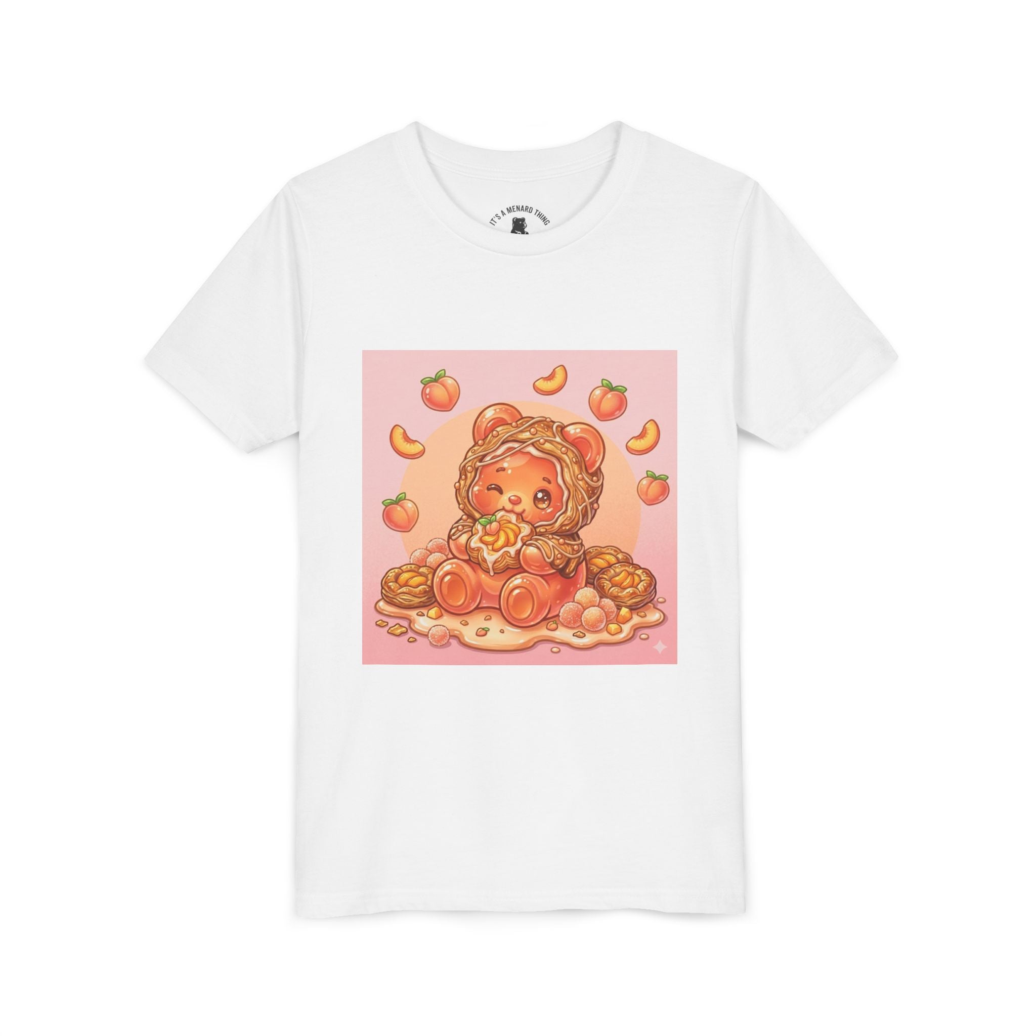 Peach Danish Bear Graphic Shirt for Kids