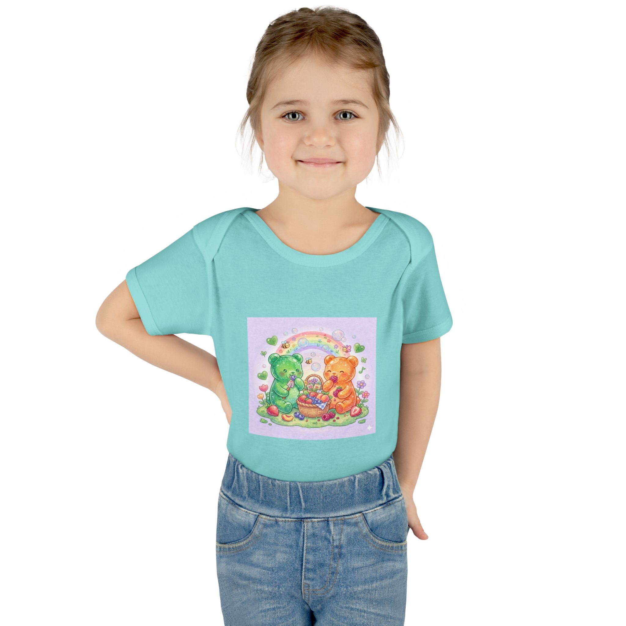 Fruit Garden Eating Gooey Gummy Bears Infant Bodysuit — Baby Shower Gift