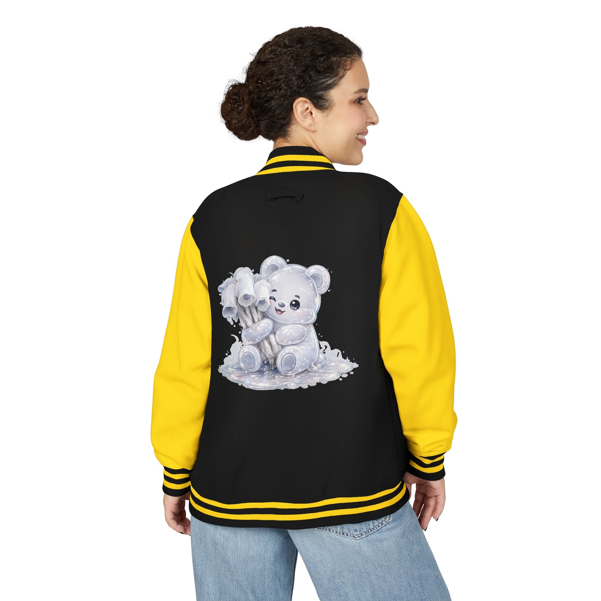 White Ghost Pipe Custer, Oozy Bears Mushroom Special- Letterman Graphic Jacket