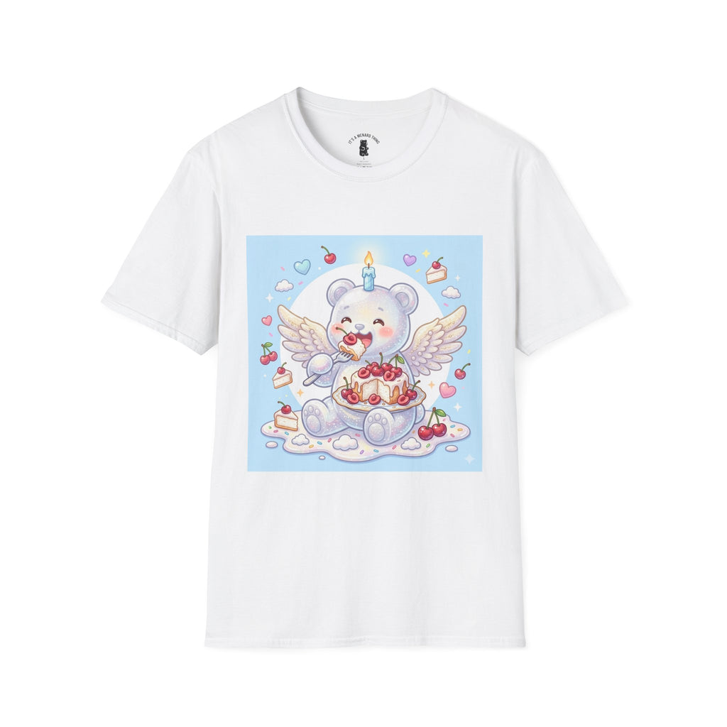 Cute Angel Food Cake, White Gooey Gummy Bear — Kawaii Graphic Tee