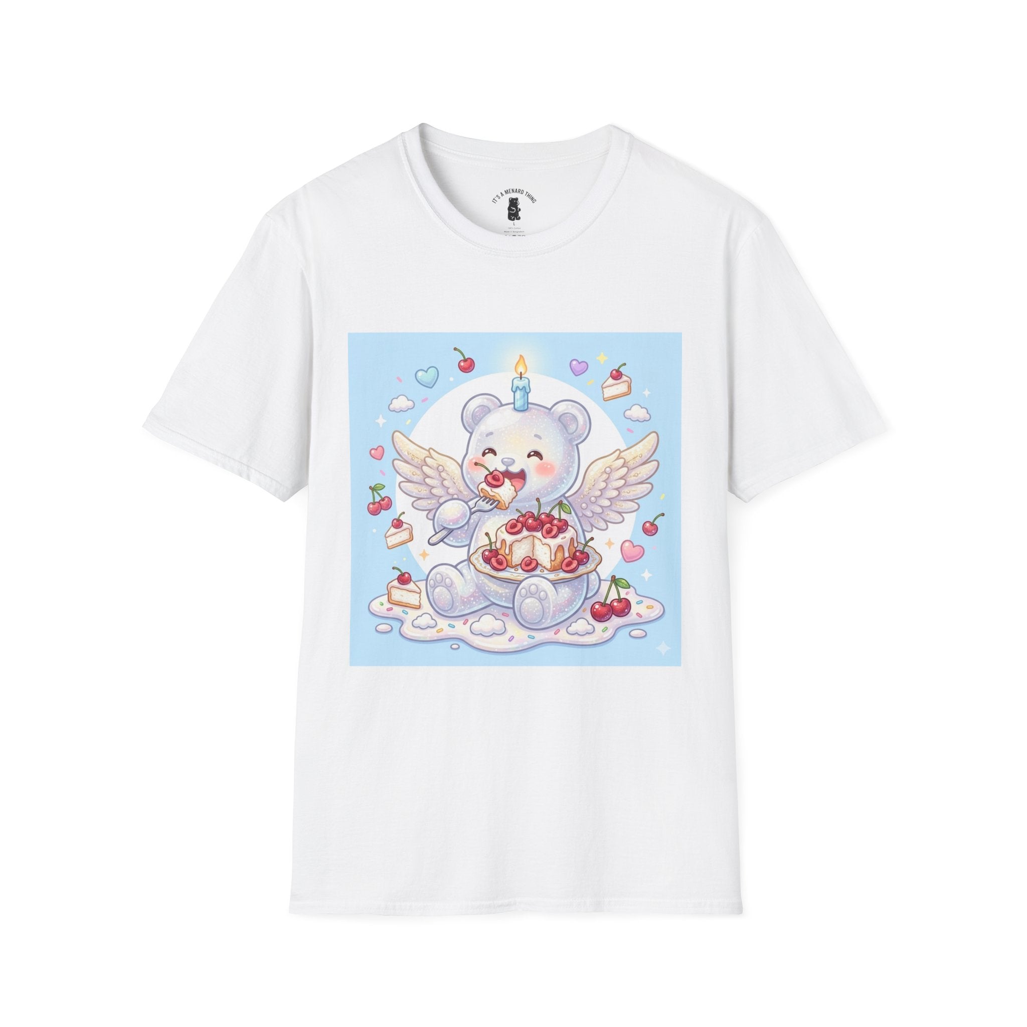 Cute Angel Food Cake, White Gooey Gummy Bear — Kawaii Graphic Tee