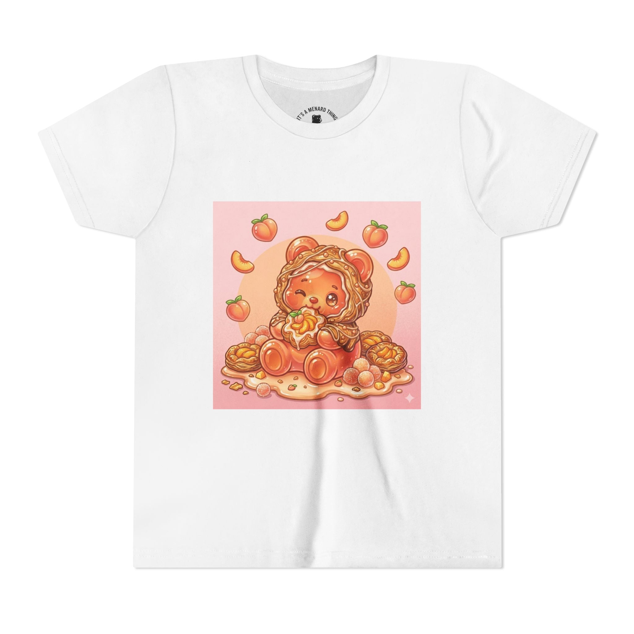Peach Danish Bear Graphic Shirt for Kids