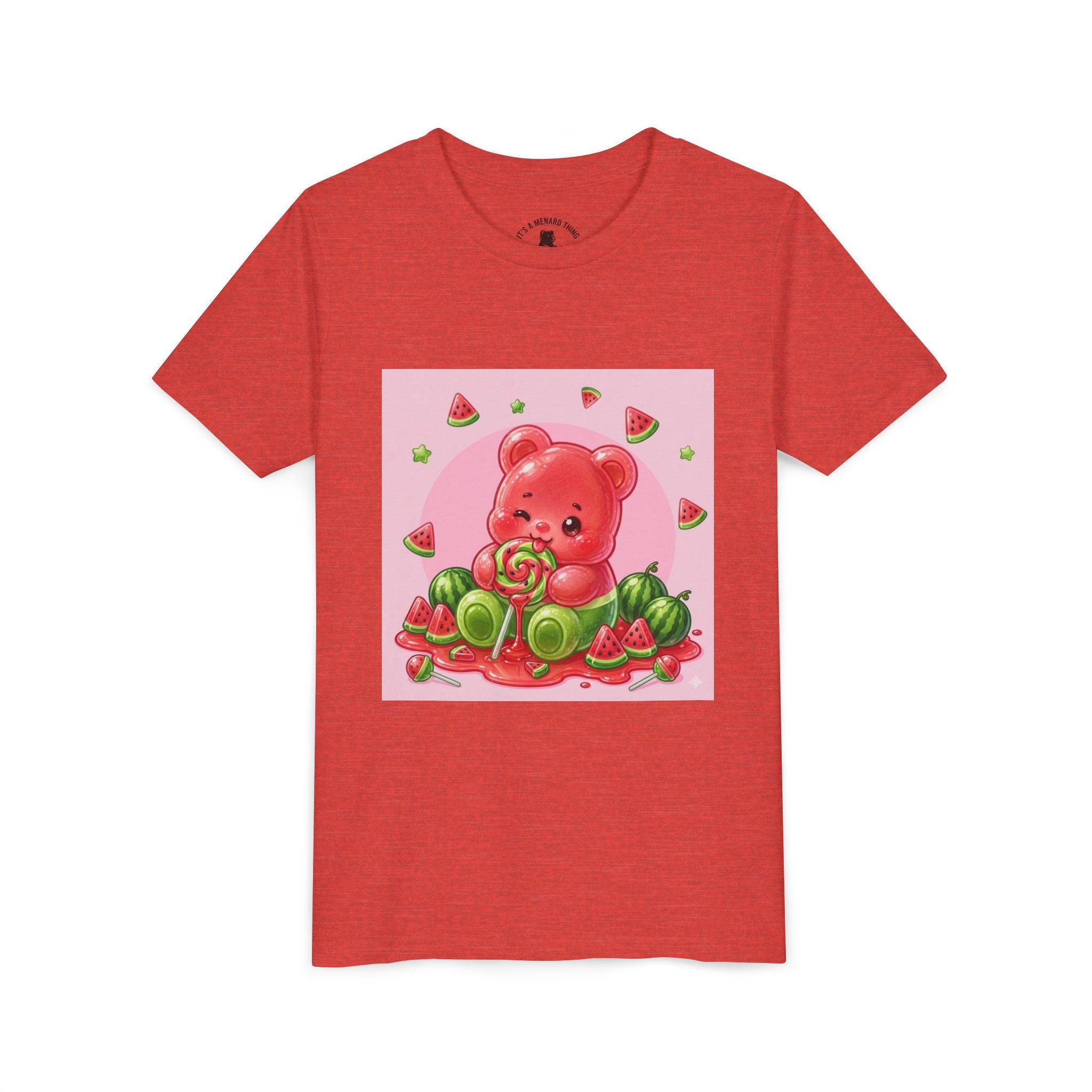 Watermelon Swirl Lollipop Gooey Gummy Bear- Youth Shirt