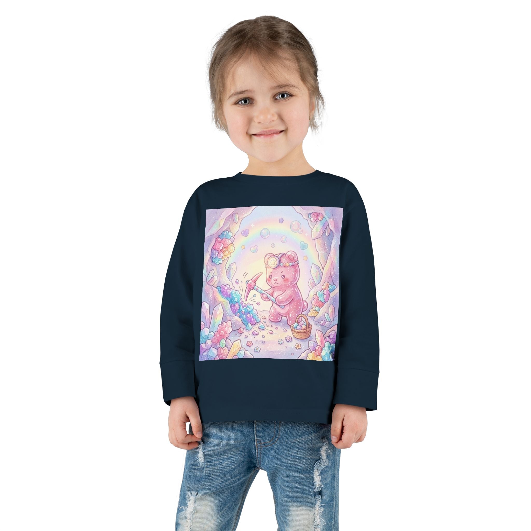 Rock Candy Minor, Pink Oozy Bear Gummy Friend- Graphic Long Sleeve Shirt