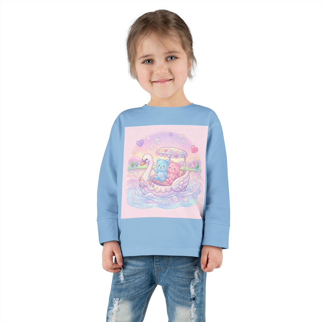 Swan Boat Ride, Oozy Bear Duo Friends- Graphic Long Sleeve Shirts