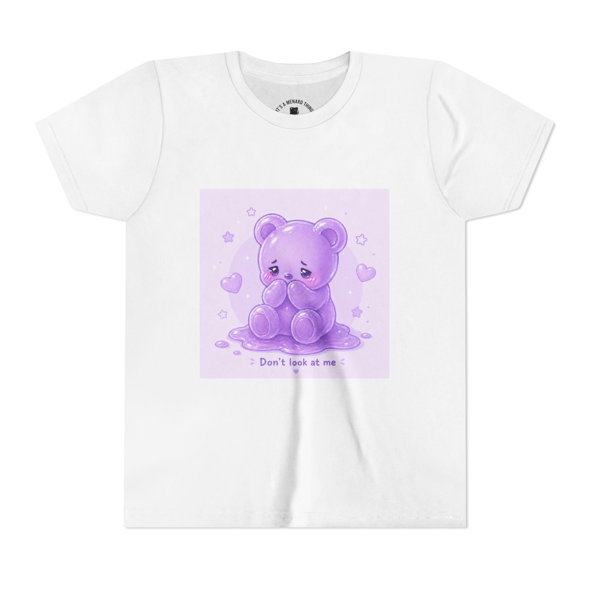 Shy Purple Gooey Gummy Bear “Don’t Look at Me” Graphic