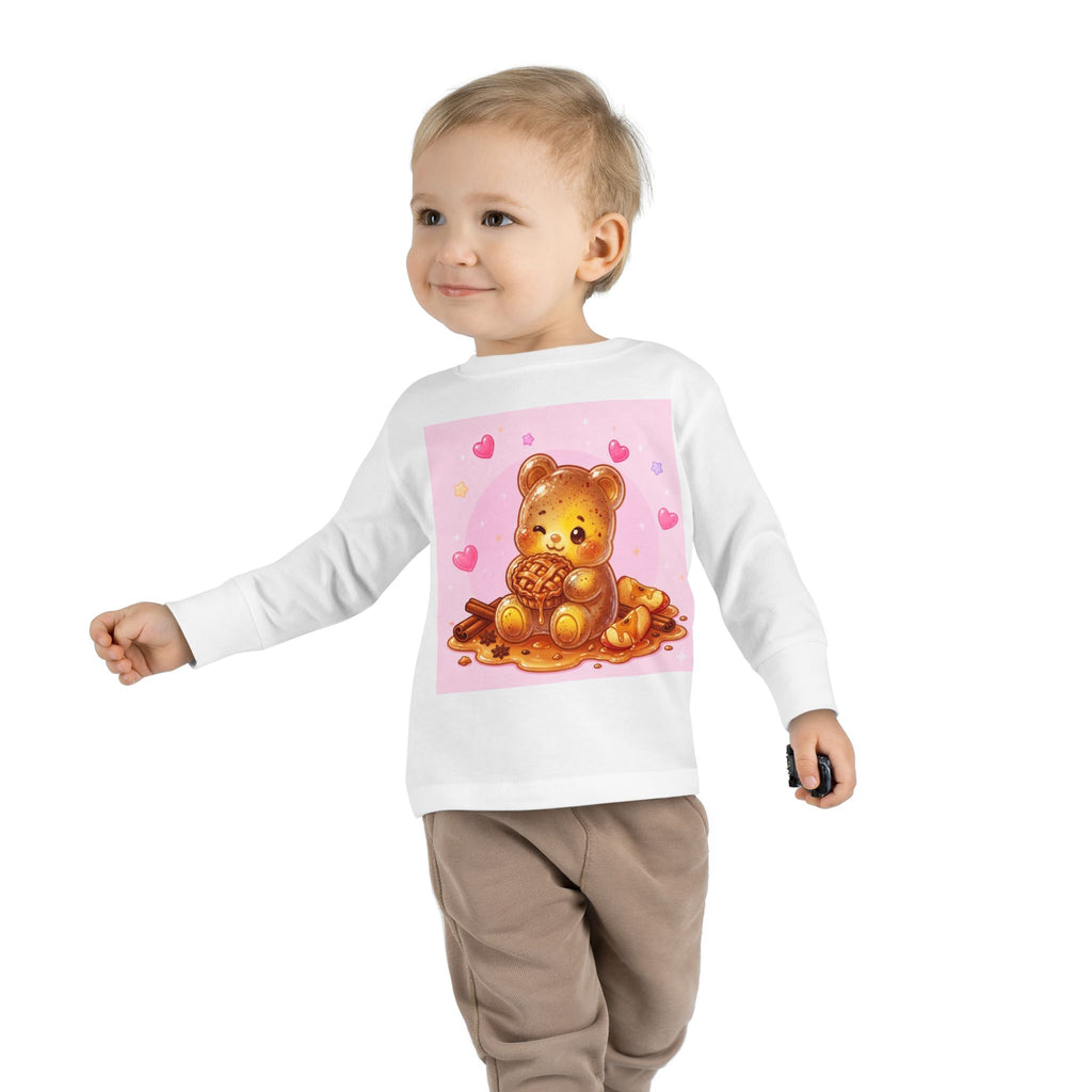 Cinnamon Sweet Fresh Apple Pie, Oozy Bear Gummy Friend- Kids Long Sleeve Shirt