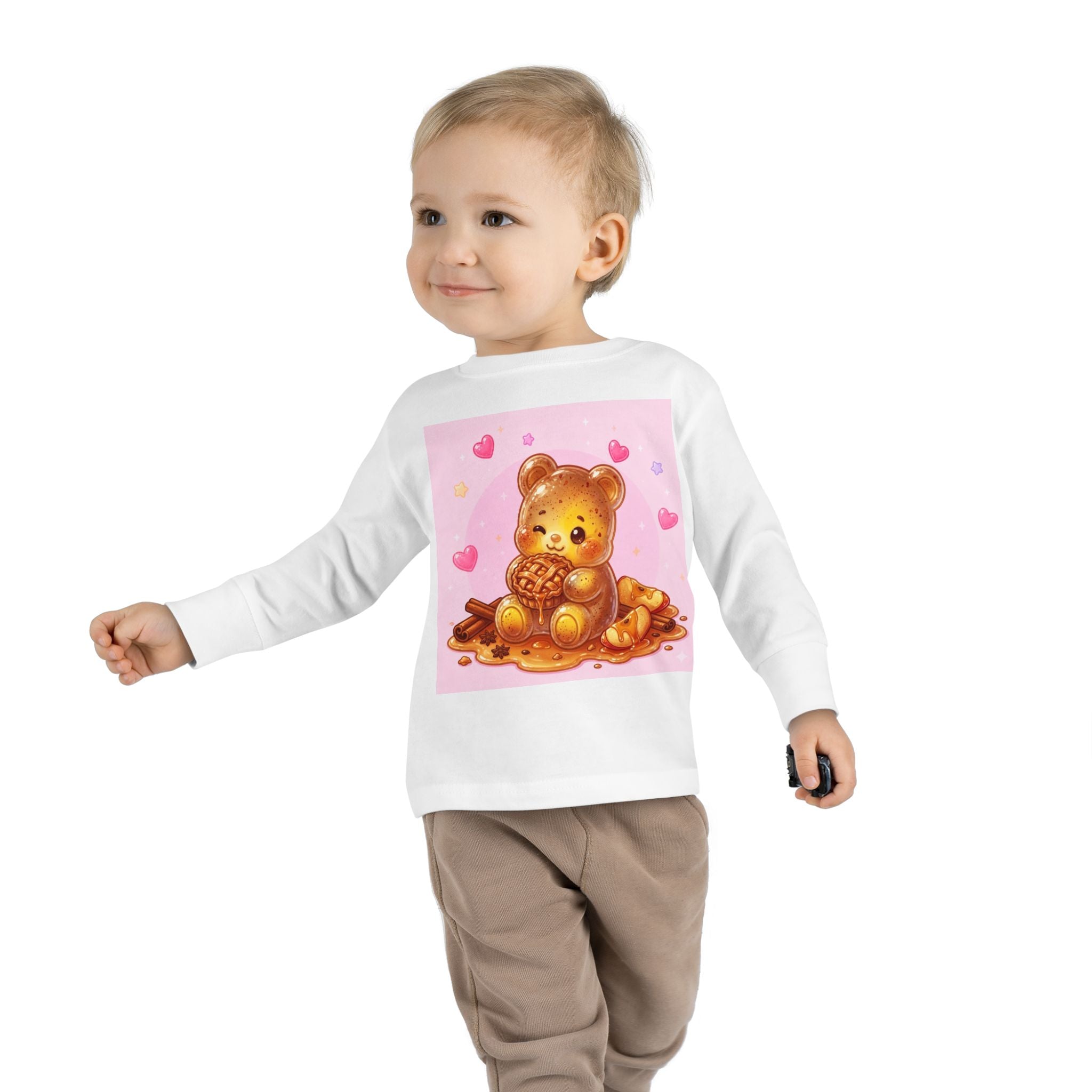 Cinnamon Sweet Fresh Apple Pie, Oozy Bear Gummy Friend- Kids Long Sleeve Shirt