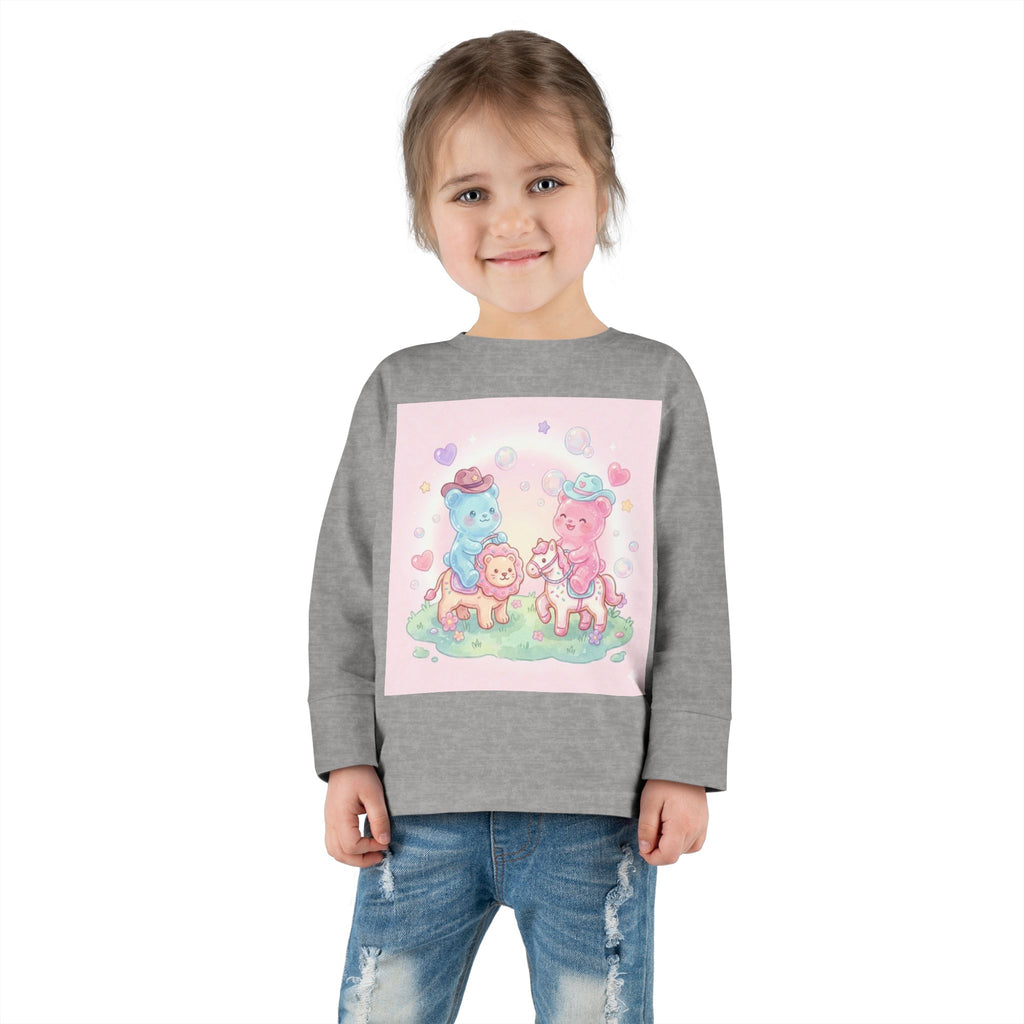 Oozy Bear Gummies Riding Frosted Animal Cookies- Graphic Long Sleeve Shirt