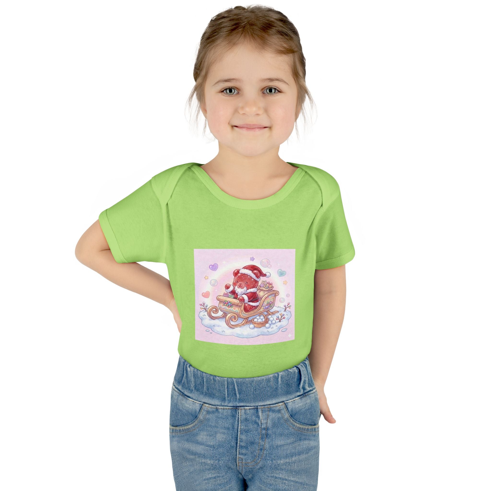 Baby Bodysuit – Gooey Gummy Santa in Sleigh Christmas Infant Onesie