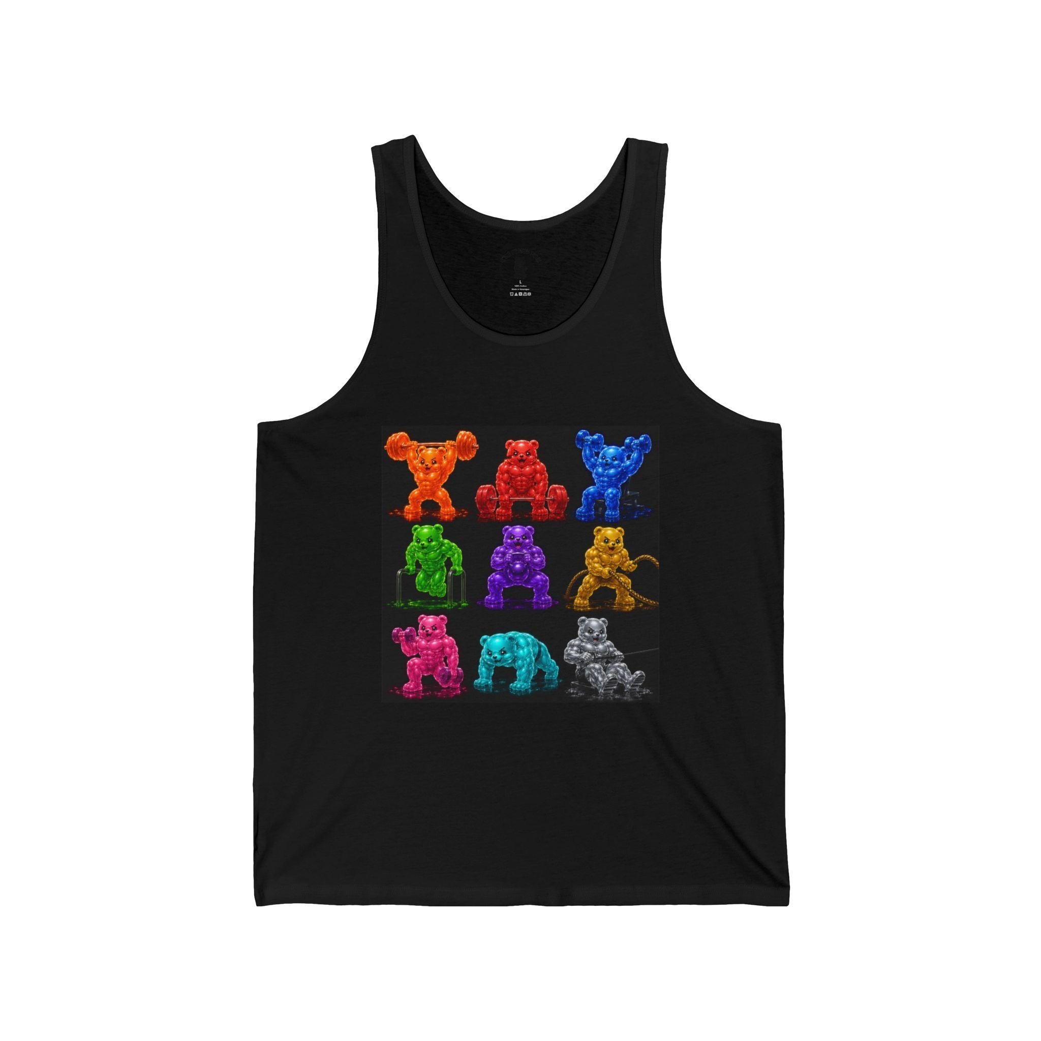 Fitness Panel Grid, Oozy Buff Bears Gym Addition- Workout Graphic Tank Top