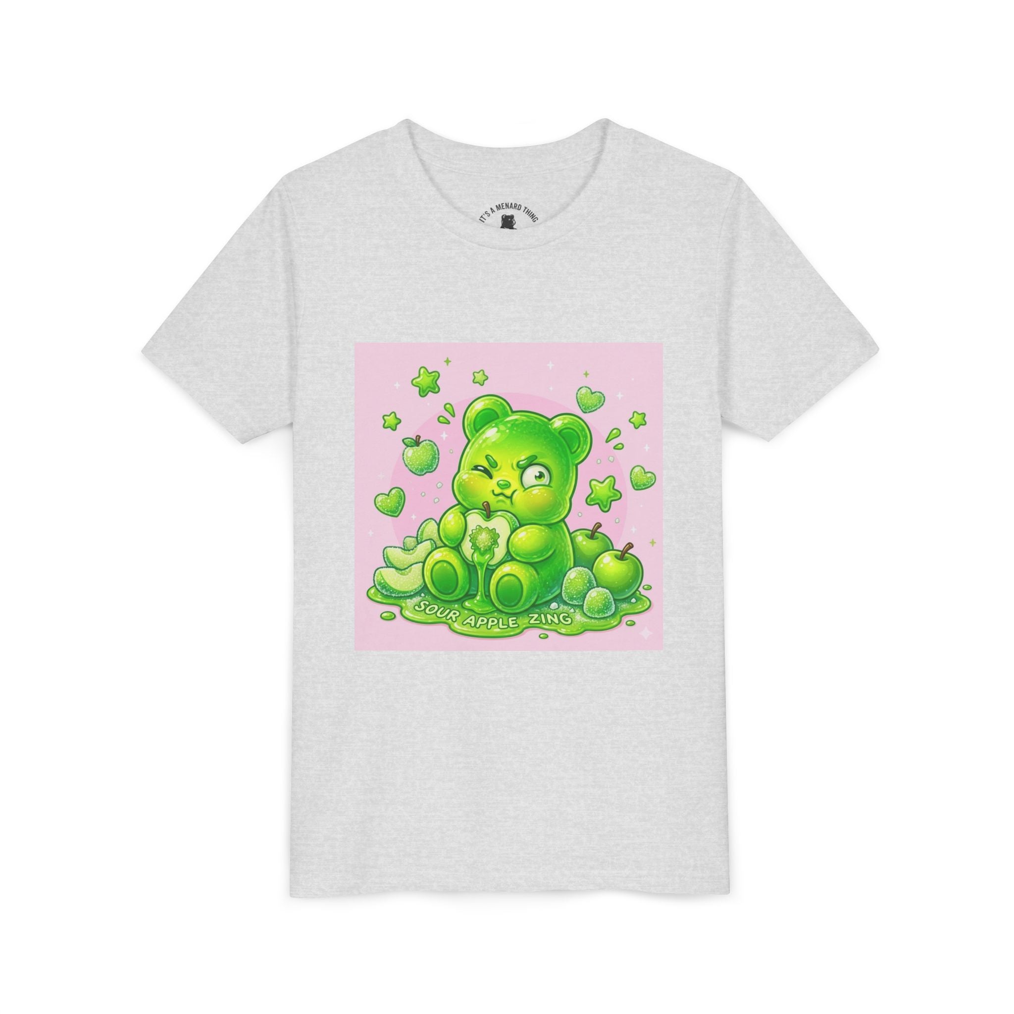 Neon Green Sour Apple Gooey Gummy Bear Graphic Youth Shirt