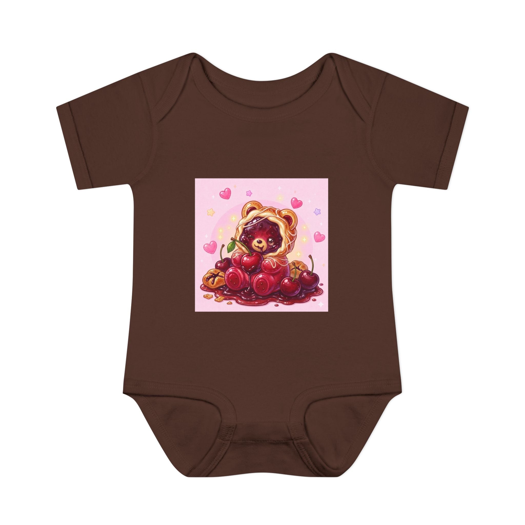 Cherry Danish Gooey Gummy Bear in Puff PJs (Infant Rib Onesie)