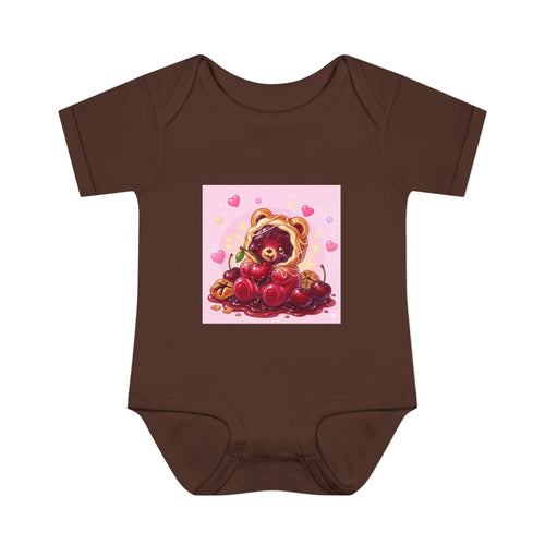 Cherry Danish Gooey Gummy Bear in Puff PJs (Infant Rib Onesie)