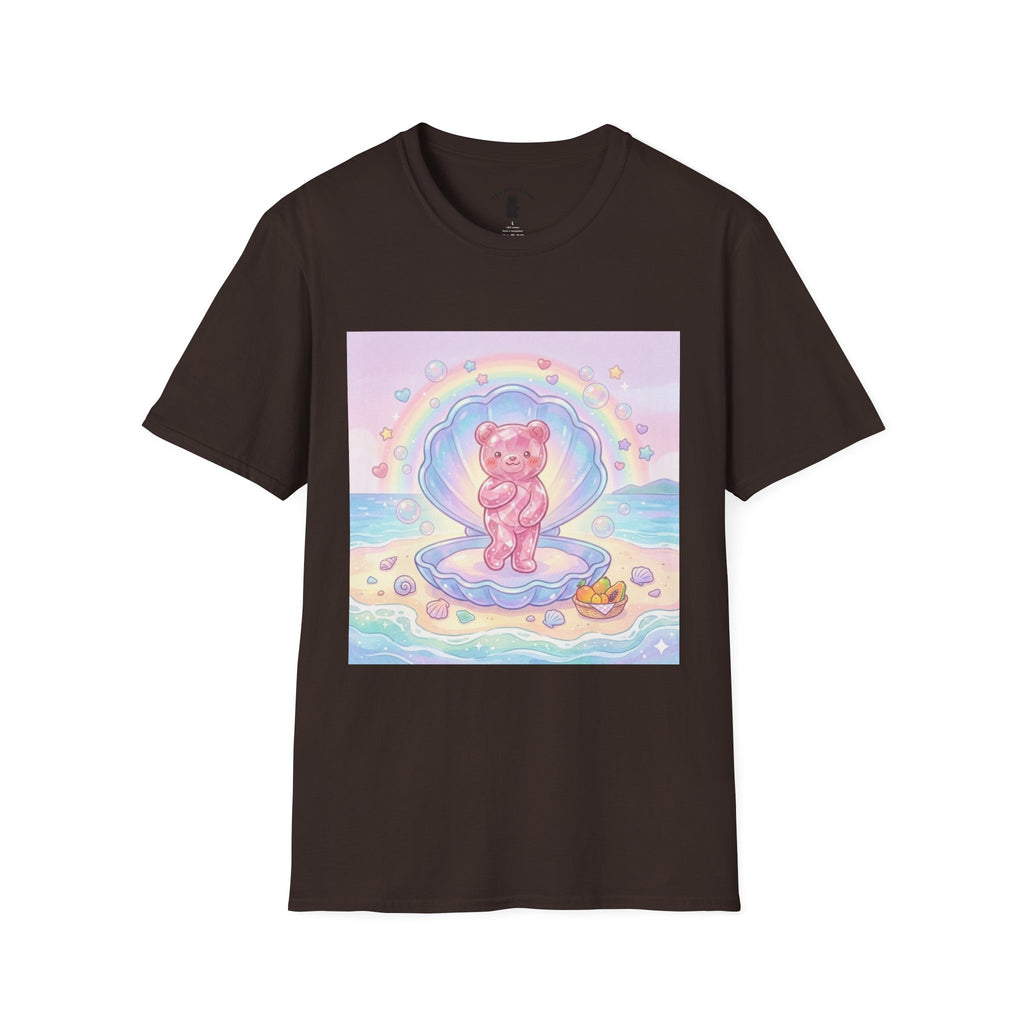 Pastel Venus Clam, Pink Gooey Gummy Bear- Kawaii Graphic T-Shirt