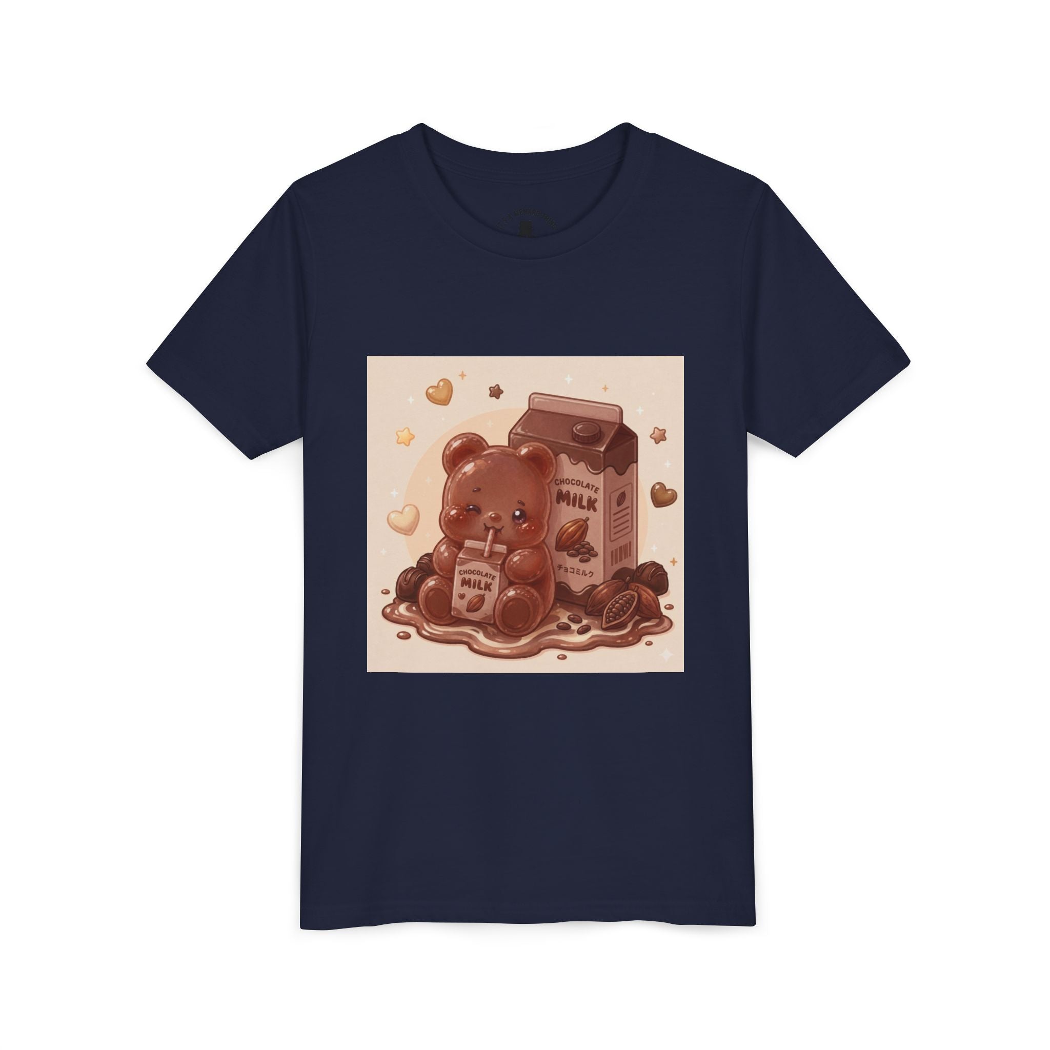 Kids Milk Chocolate Gooey Gummy Bear — Cute Milk Carton Graphic Youth T-Shirt