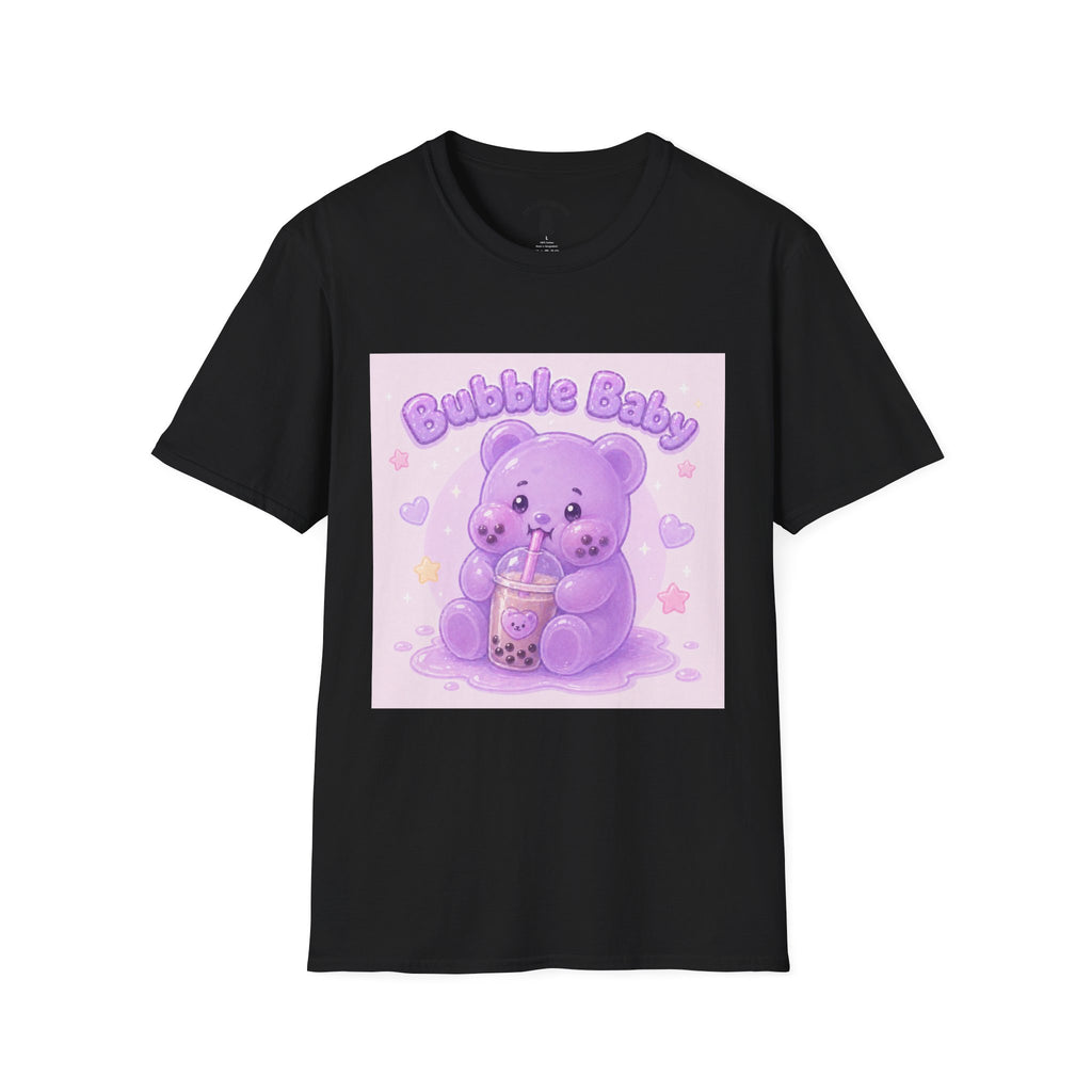 "Bubble Baby" Purple Gooey Gummy Bear — Cute Purple Boba Tea Graphic Tee